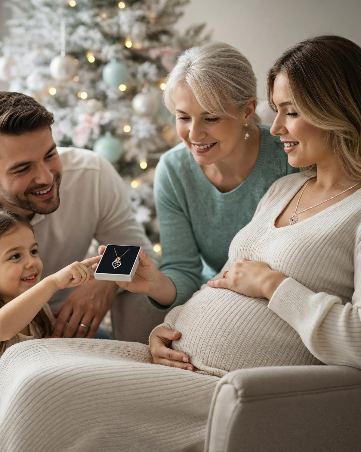 Mom Birthstone Silver Necklace Genuine 925 Sterling Silver Mothers Day Mama Necklace Jewelry Gifts Rose Heart Dainty Pendant Birthday Gifts for Women Wife Mom from Daughter Son - Image 5