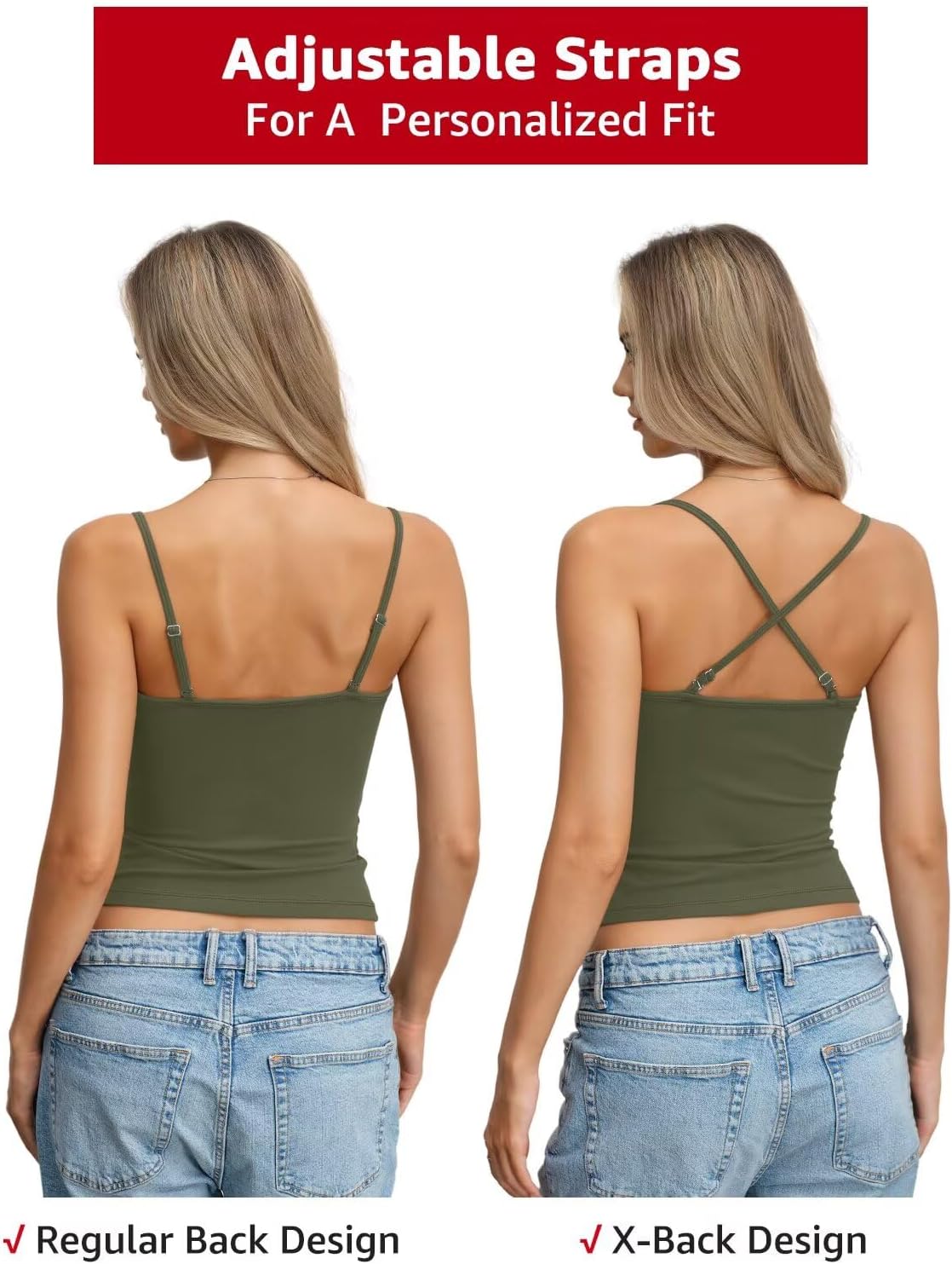 Womens Cotton Camisole Crop Tops Square Neck Henley Tank Tops Fitted Y2K Going Out Cami Shirt Summer Fashion - Image 5