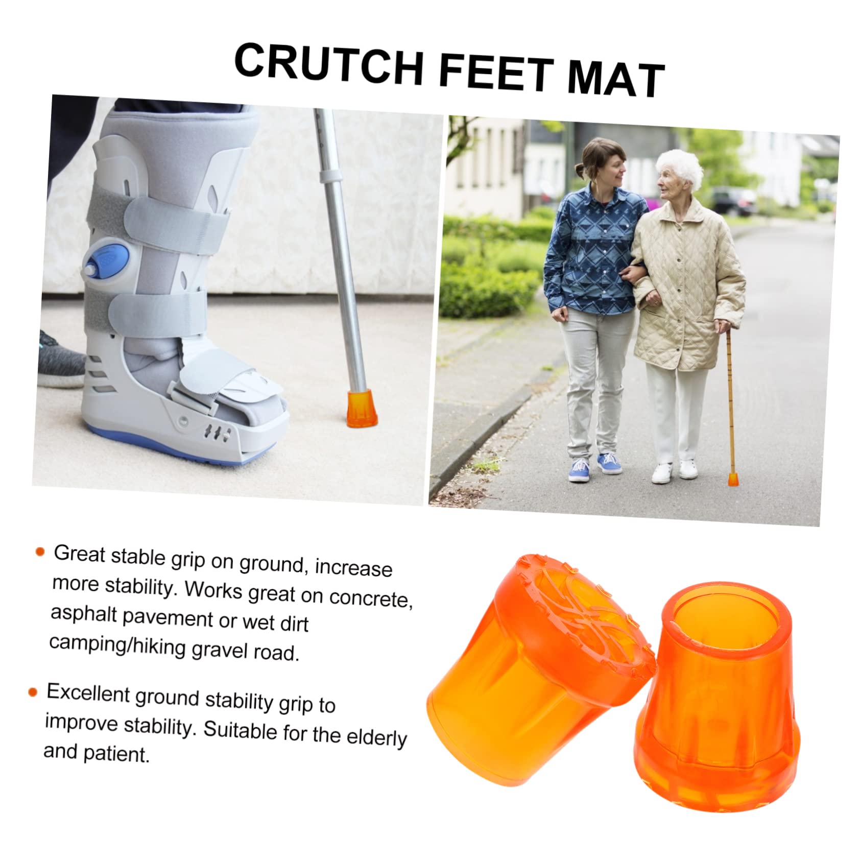 2 Series Protector De Pierna Para Muletas Cubiertas Antideslizantes Para Pies De Muleta Accesorios De Protección Para Andadores Material De Piezas*2