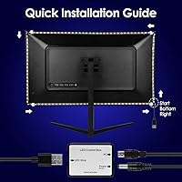Vista 6 de Tiras de luz LED de fondo para monitor inmersivo de 24 a 42 pulgadas, lámpara de sincronización de pantalla de computadora con juegos, video