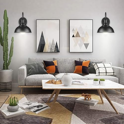 Miniatura 3 de YeLEEiNO Aplique de pared negro con cuello de cisne, lámpara de pared industrial vintage E26, lámpara de pared LED para porche de baño interior (1