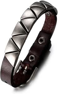 Braccialetto In Pelle Per Ragazzi HALUKAKAH - Con Perle Titanio Oro/Platino, Chiusura Magnetica - Foto 9