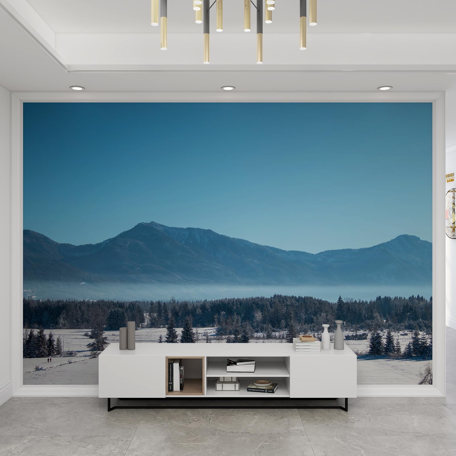 Papier peint mural Islande pour rénover un mur de chambre sans colle
