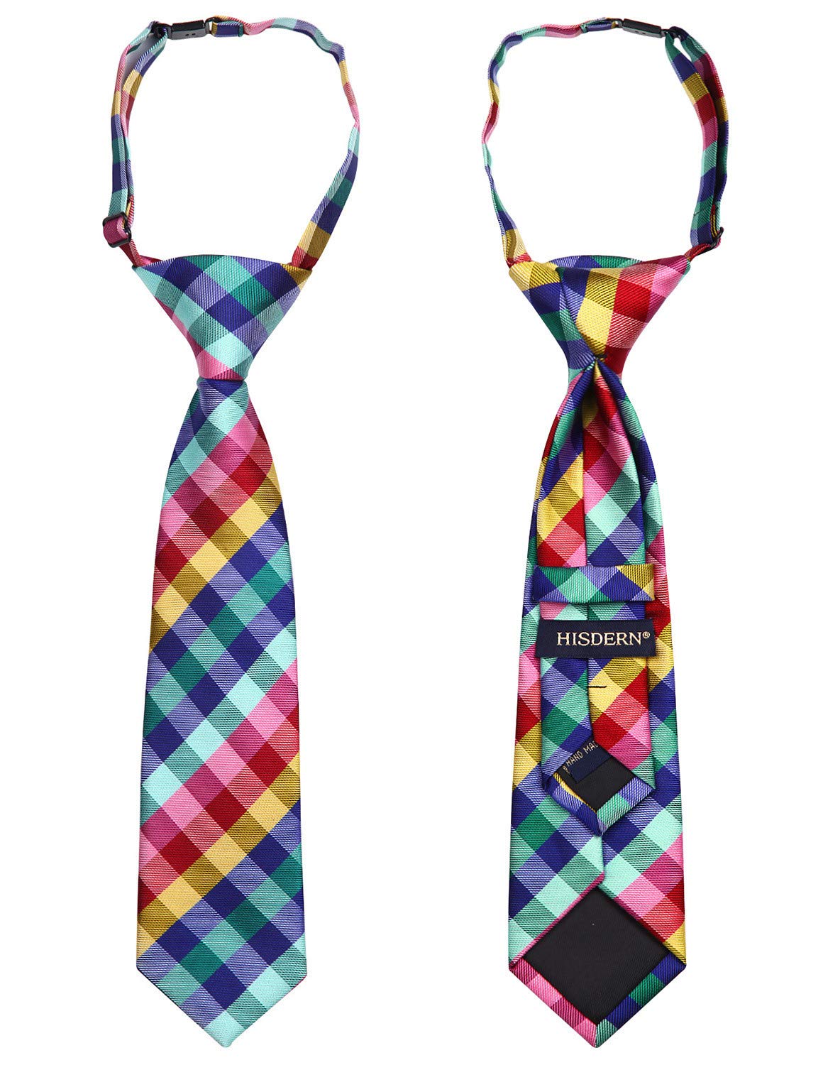 HISDERN Nino Pre-atado Corbata tejida Corbata De Panuelo para ninos escuela nino Lazo padre-hijo Set de bolsillo cuadrado
