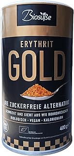 Biosüße Bio-Erythrit Gold 400g - vegane, zuckerfreie & kalorienarme Rohrzucker Alternative.