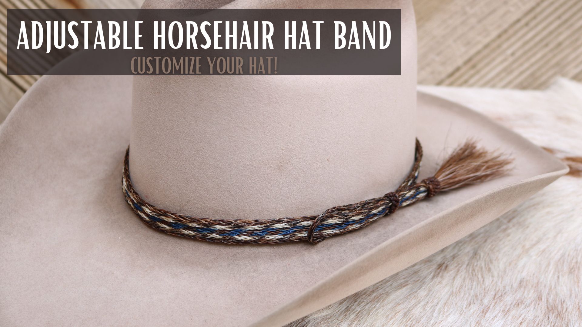 Cobalt Western Horsehair Hat Band for Cowboy Hats – 6 Strand