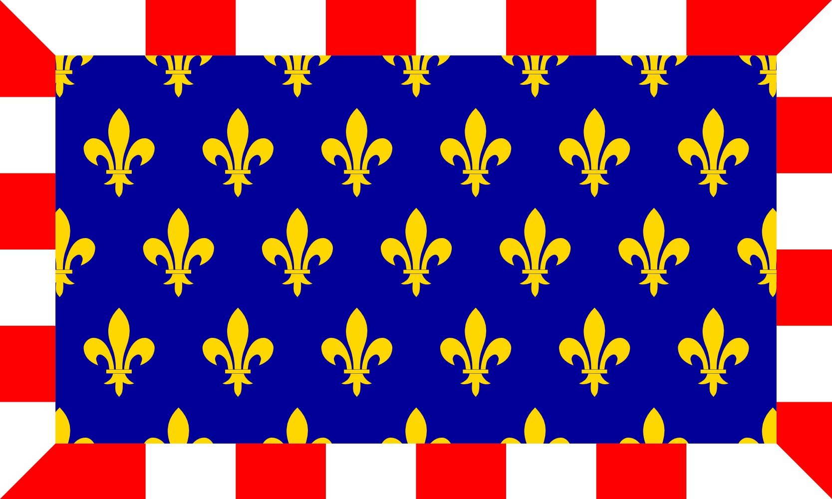 Drapeau Large Région Touraine anti-enroulement pour mât exposé au vent fort