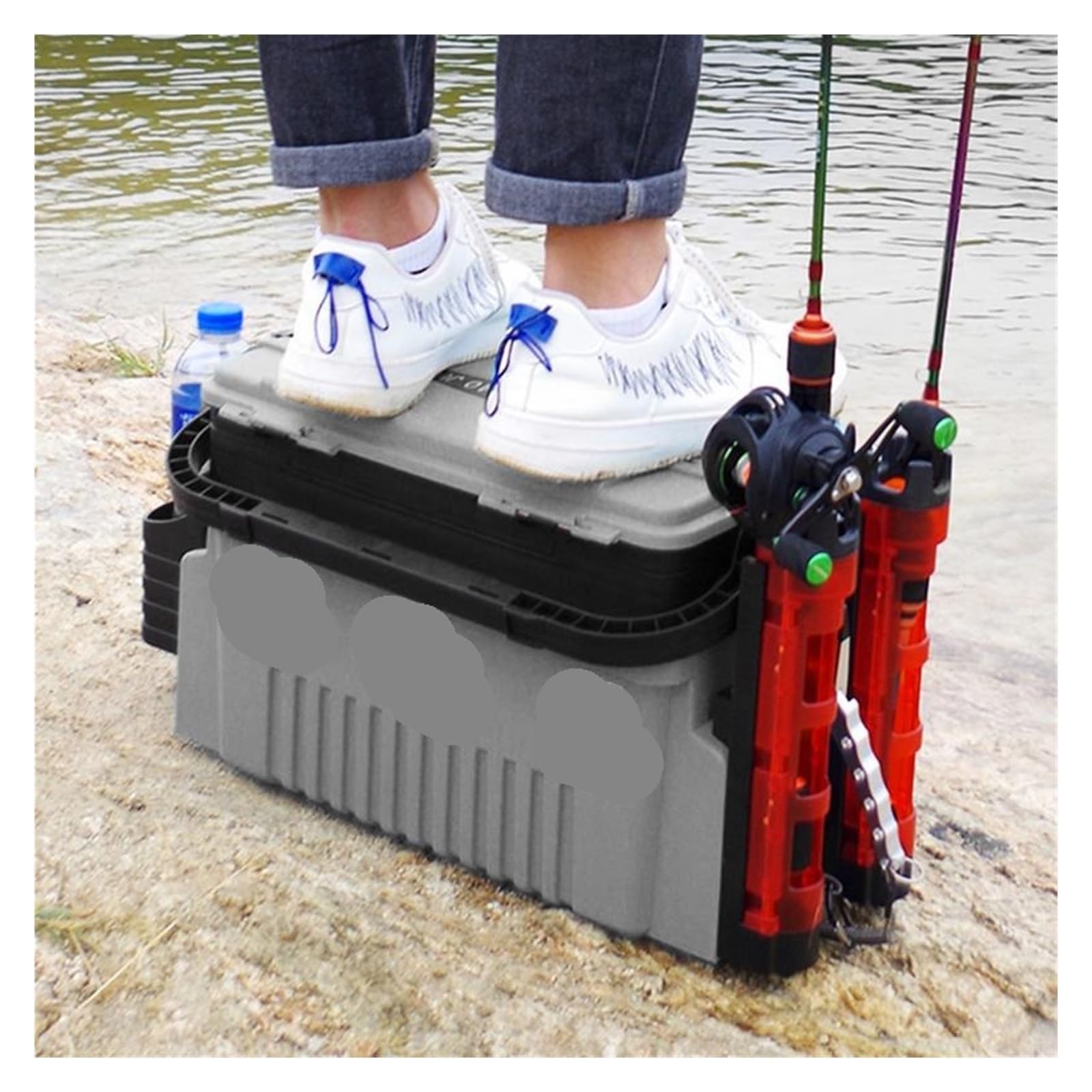Scatola for Attrezzi da Pesca, Valigia Porta Attrezzi da Pesca, Scatola da Pesca A Doppio Strato, Porta Canna da Pesca, Porta Bicchiere, Accessori da Pesca per ami, Esche