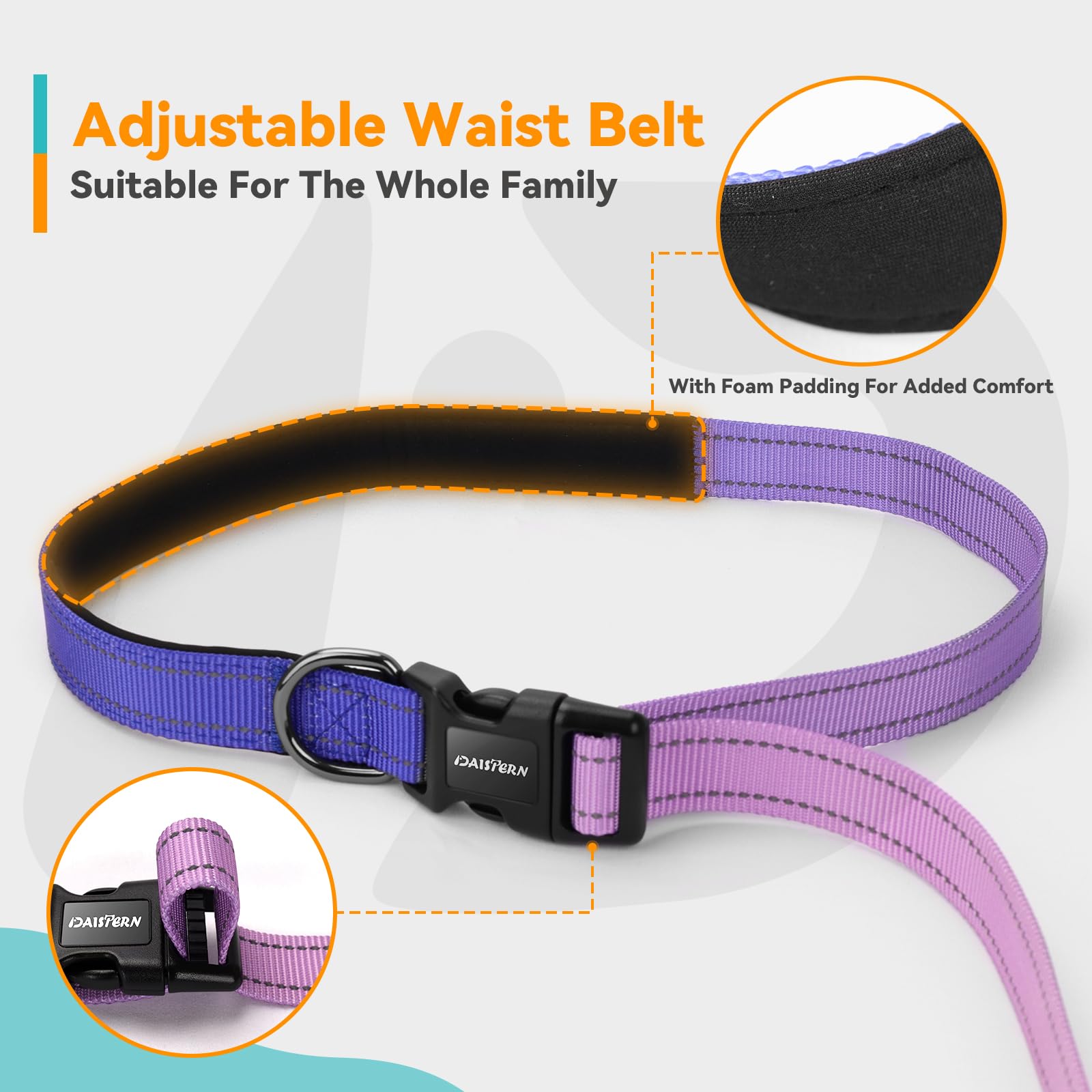 DAISTERN 6-in-1 Jogging Lead for Dogs Free Hands-Free Lead, Elastic, Shock-Absorbing - Image 2