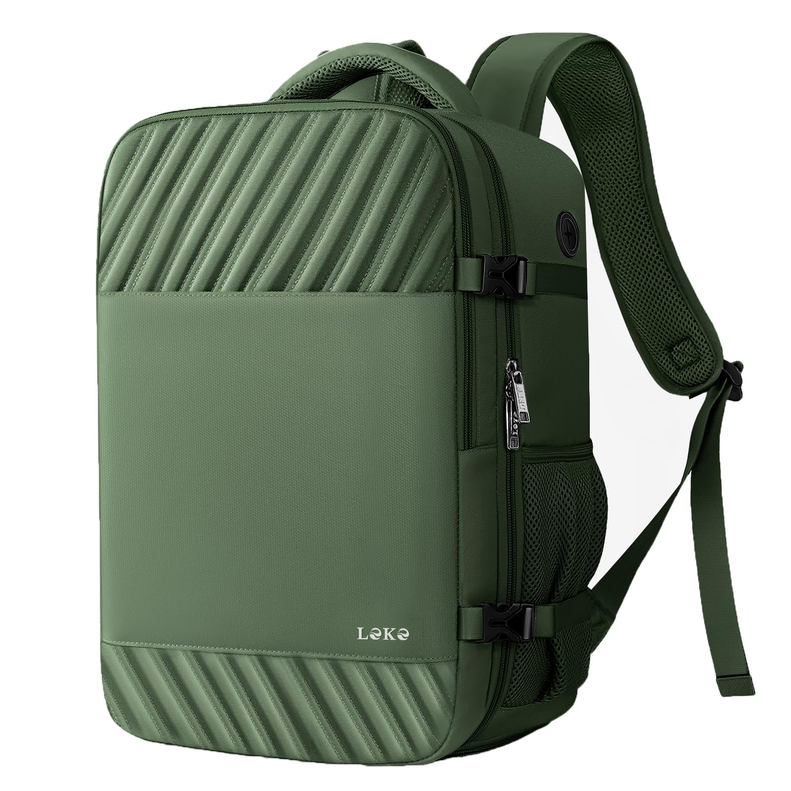 Mochila Viaje Cabina Avion 40x20x25 Mujer Ryanair Equipaje de Mano 40x20x25 Mochila Viaje para Portatil 14 Pulgadas Impermeable Bolsa de Viaje para Trabajo, Escuelas (20L, Verde)