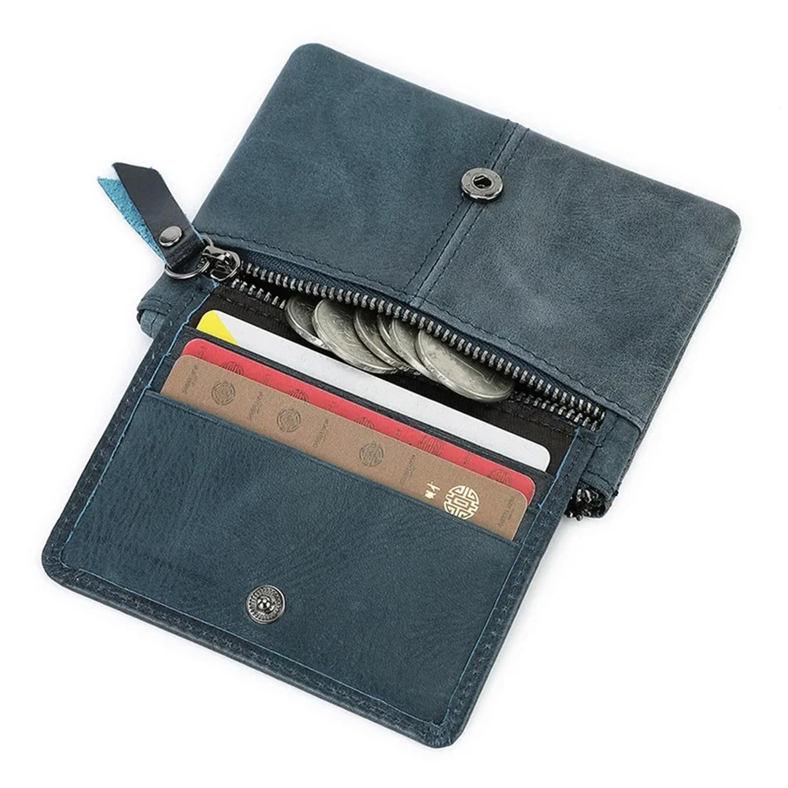 Portefeuille long en cuir pleine fleur - Organisateur à fermeture éclair avec étui pour documents et poche pour câbles, Office, taille unique pour tous, One Style