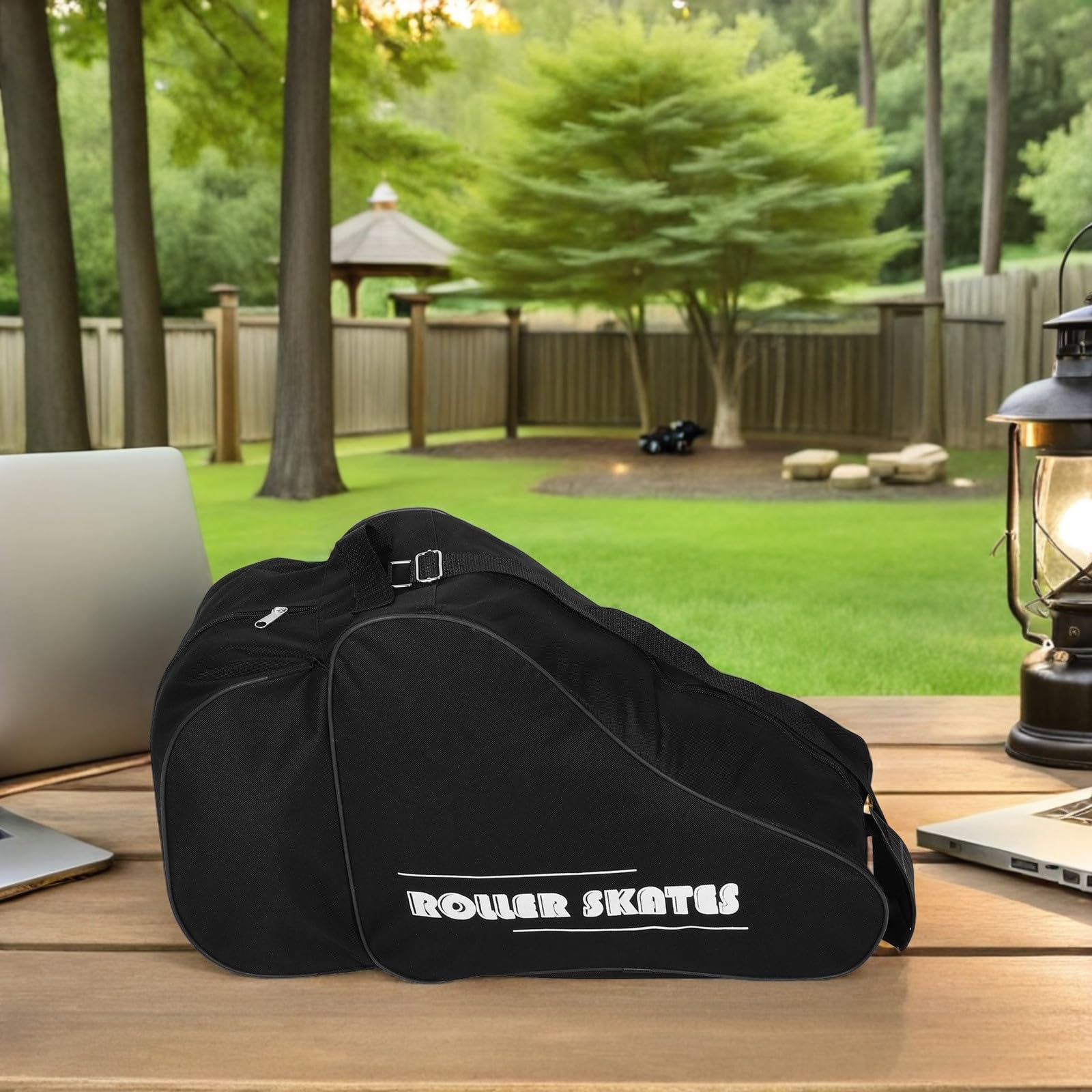 SOIMISS Borsa per Pattini a Rotelle e Ghiaccio 2 Pezzi Imbottitura Spessa Zaino Traspirante Scomparti Multipli Tracolla Ergonomica per Trasporto Comodo per Pattinaggio Indoor e Outdoor