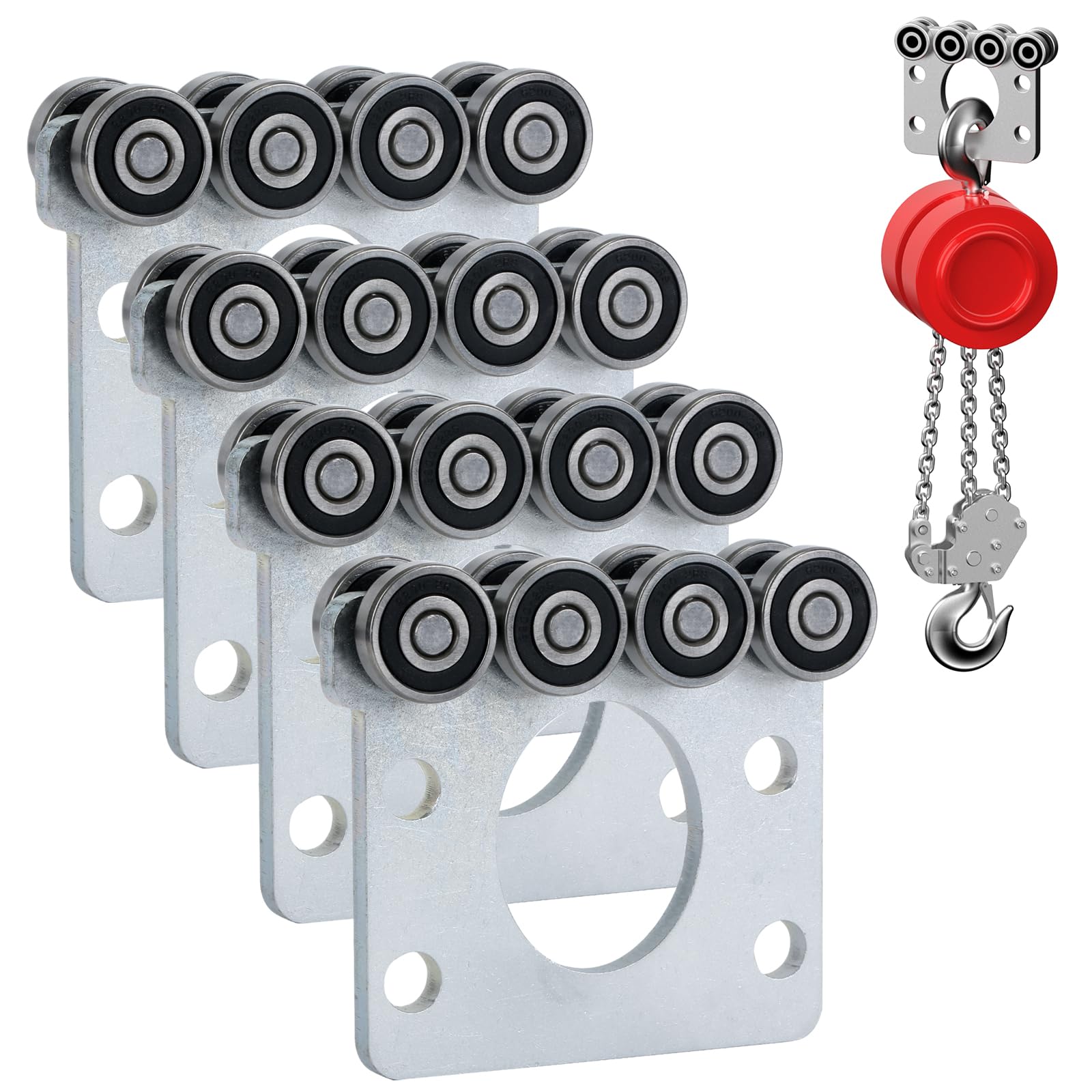 Fuperoo 8Wheel Trolley Assembly Rollers.Bearing Trolley Assembly.The top of The Trolley has Room for Set Screws, Allowing The use of a 1-5/8" high