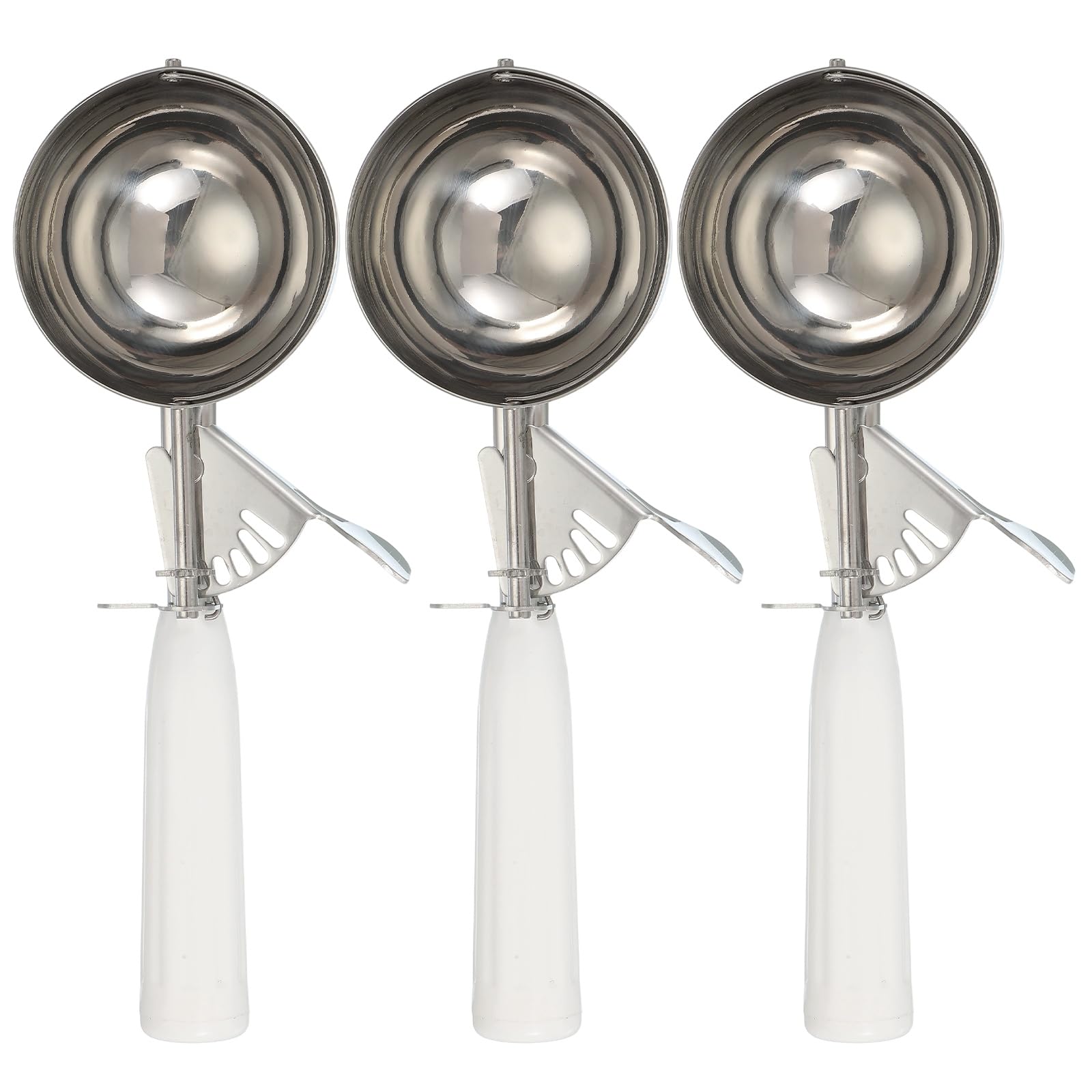 QUARKZMAN 3 Pcs Cuillères À Glace Cuillère À Glace Avec Déclencheur Blanc