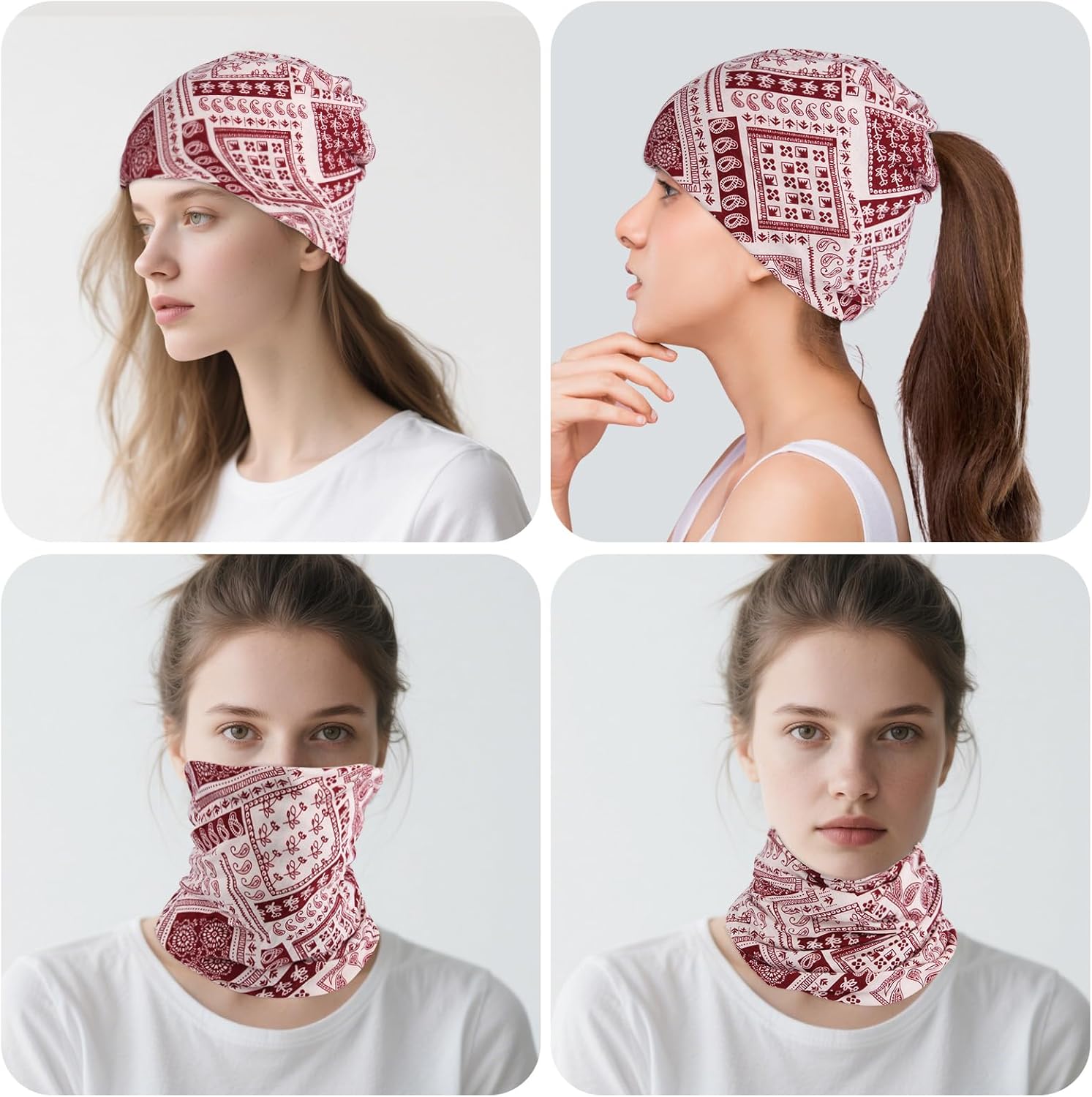 Women's Slouchy Beanie Chemo Hats - Soft Open Top Sleep Cap - Breathable Stretch Head Scarf and Cancer Headwear