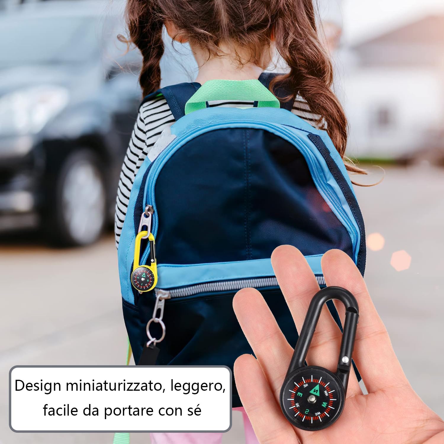 Bussola Portachiavi Tascabile di Navigazione 20 Pezzi per Attività all'Aperto