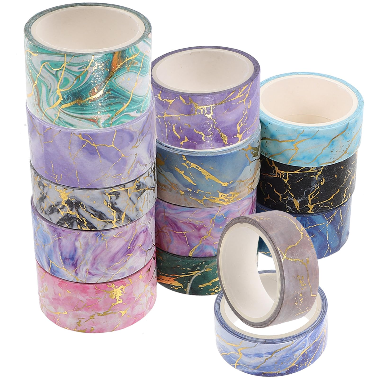 56rotoli Nastro Adesivo Decorativo Stile Marmo Washi Tape Per Scrapbooking e Facile Da Strappare Residui Per Pratico Per Decorazioni Creative