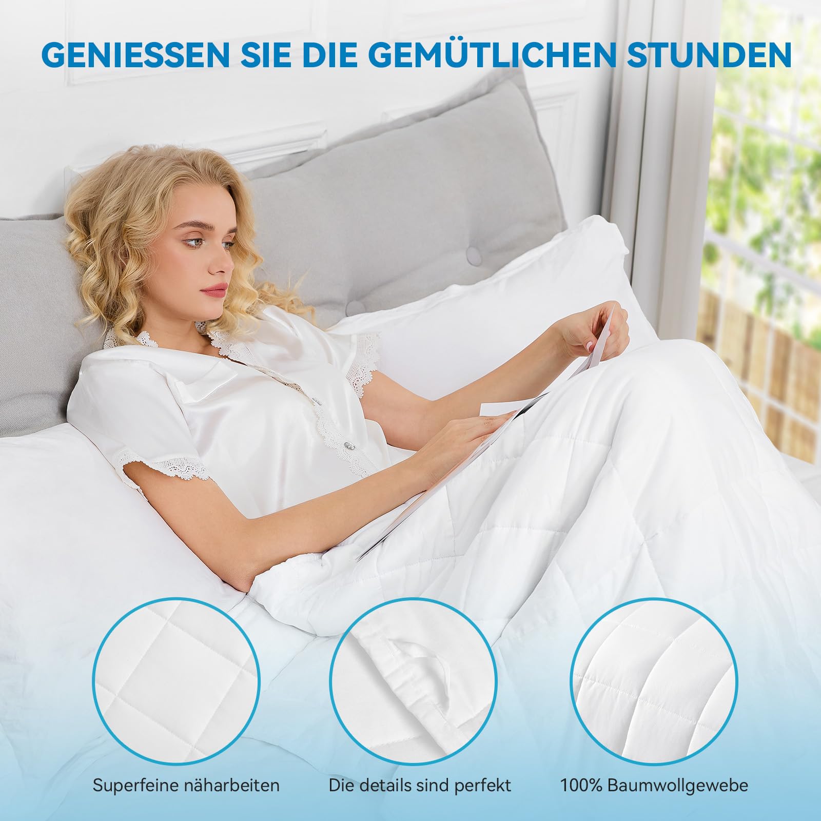 Gewichtsdecke 7kg 135x200cm 100% Baumwolle für Erwachsene tiefen Schlaf Anti Stress Therapiedecke