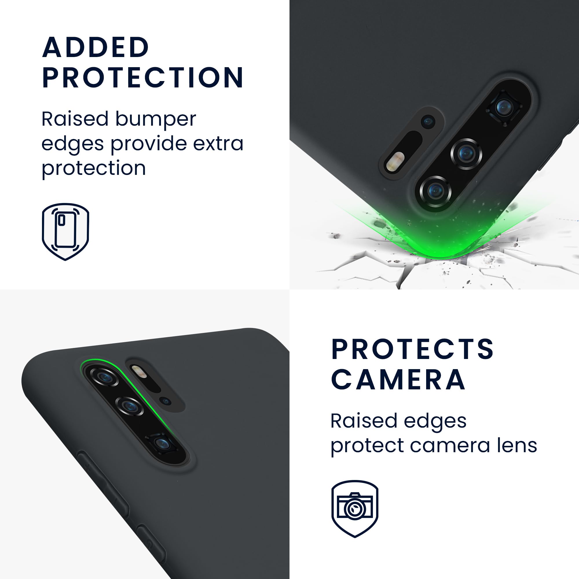 kwmobile Case for Huawei P30 Pro Case - Soft Cover - Shockproof TPU Material - Wireless Charging - Blueberry - Image 3