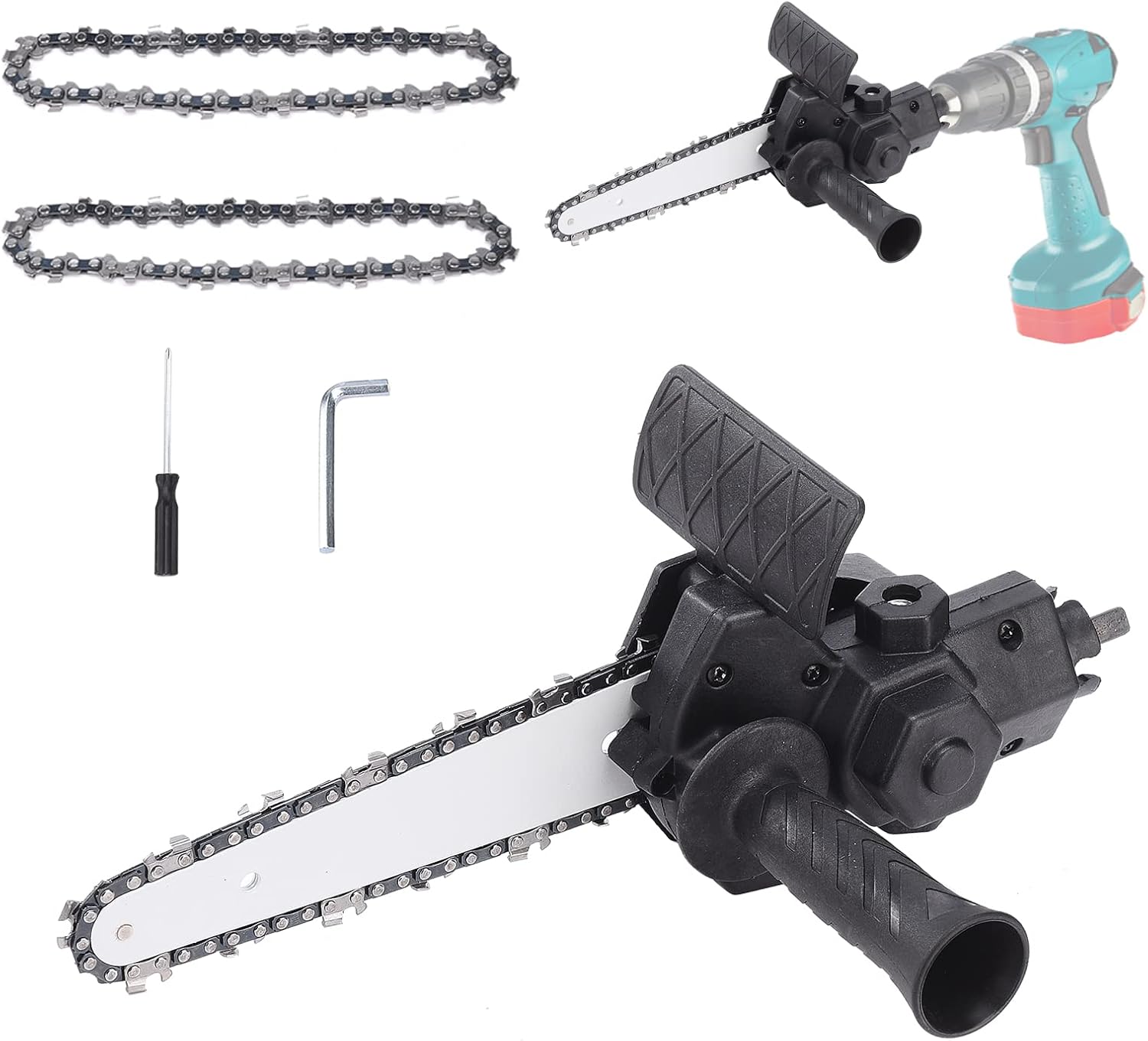 Caluself Electric Drill Chainsaw, 6 Inch Electric Chain Saw Drill