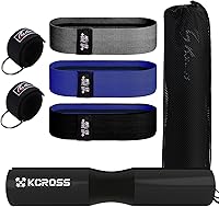 Vista 1 de Barbell Squat Pad for Standard Set, Work Out Set Gym Equipment Accessories for Women, 7Pcs Barbell Pad for Hip Thrust with 2 X Gym Ankle Straps & 3
