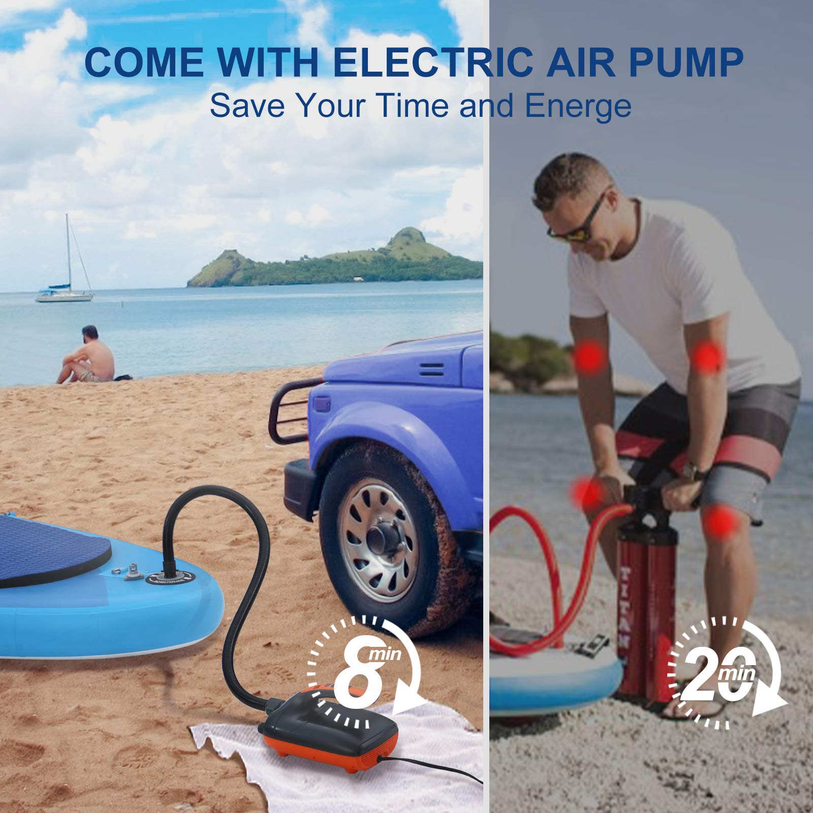 Hapfan Inflatable Stand Up Paddle Board 11’ x 32” x 6” w/High Pressure