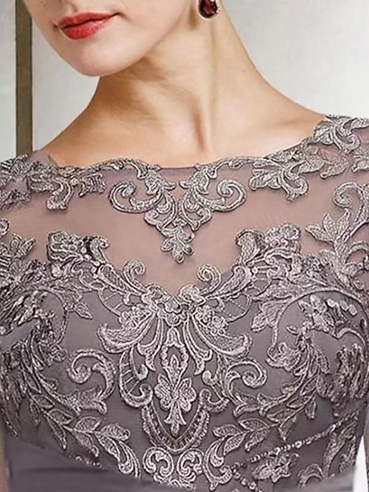 JAEDEN Damen Festlich Hosenanzug 2 Teiliger Spitze Chiffon Anzug Set Mutter der Braut Hosenanzüge
