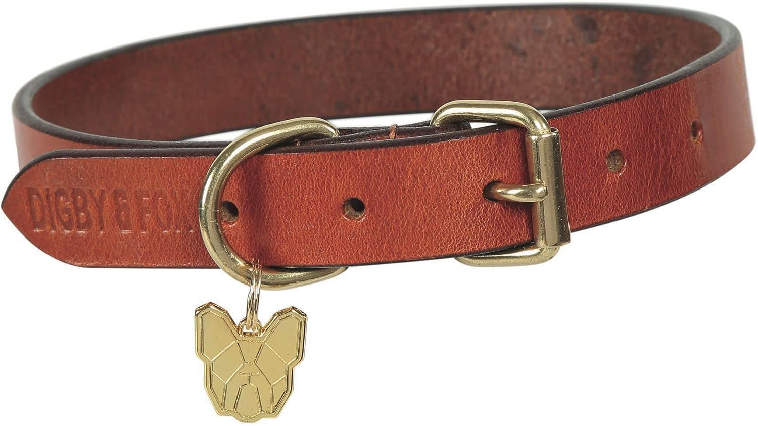 Digby & Fox Flat Leather Dog Collar (X-Large, Tan)