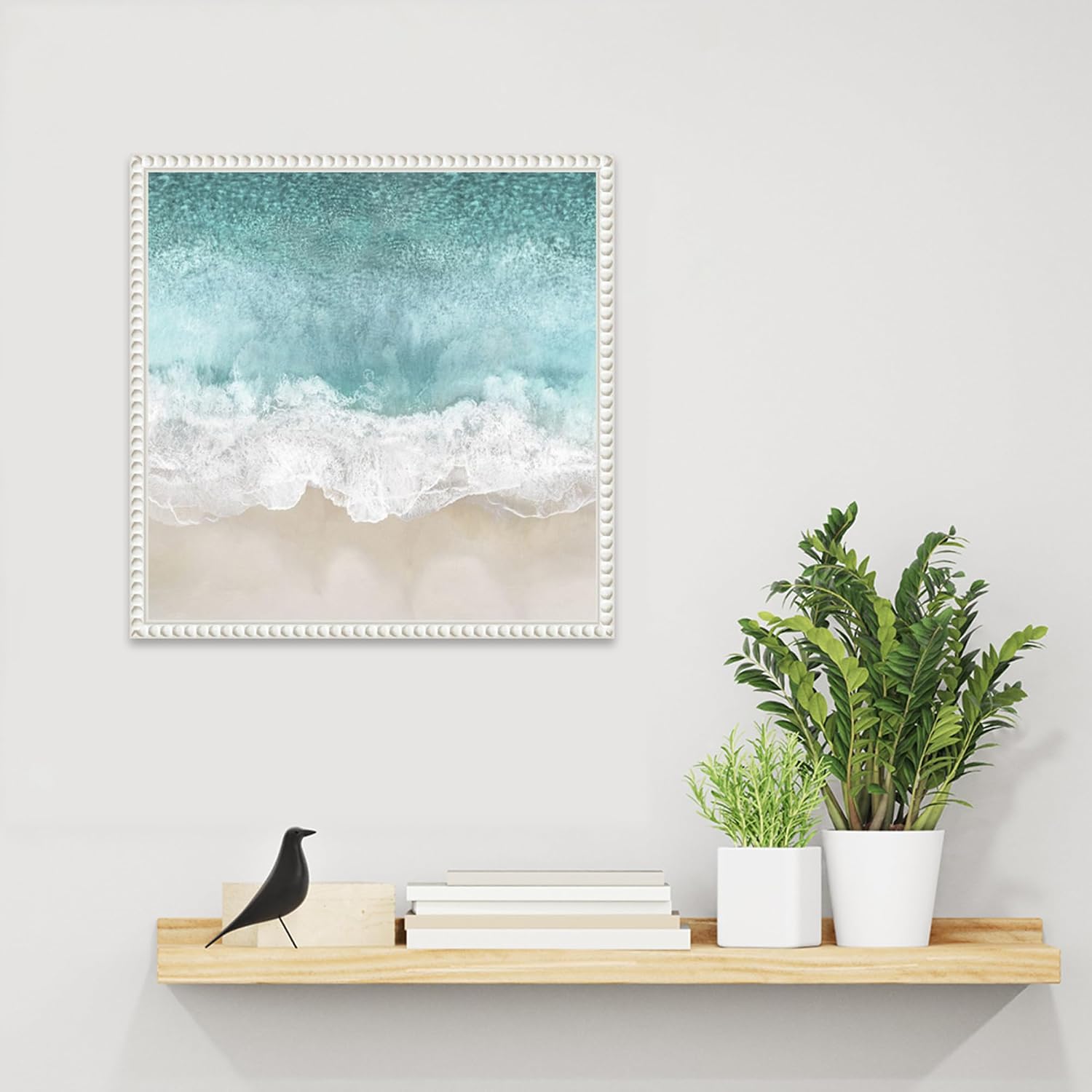 Amanti Art Framed Canvas Wall Art 16x16 Ocean Waves I by Maggie Olsen, Framed Wall Art Canvas, Beach Artwork, Traditional Decor, Small Poster Painting for Living Room, Bedroom, Bathroom, Kitchen,