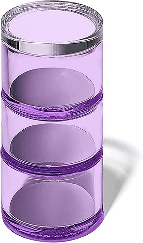 OfficeGoods Organizador de acrílico apilable de 3 niveles con base plateada, organizador de escritorio funcional y elegante para oficina o hogar,