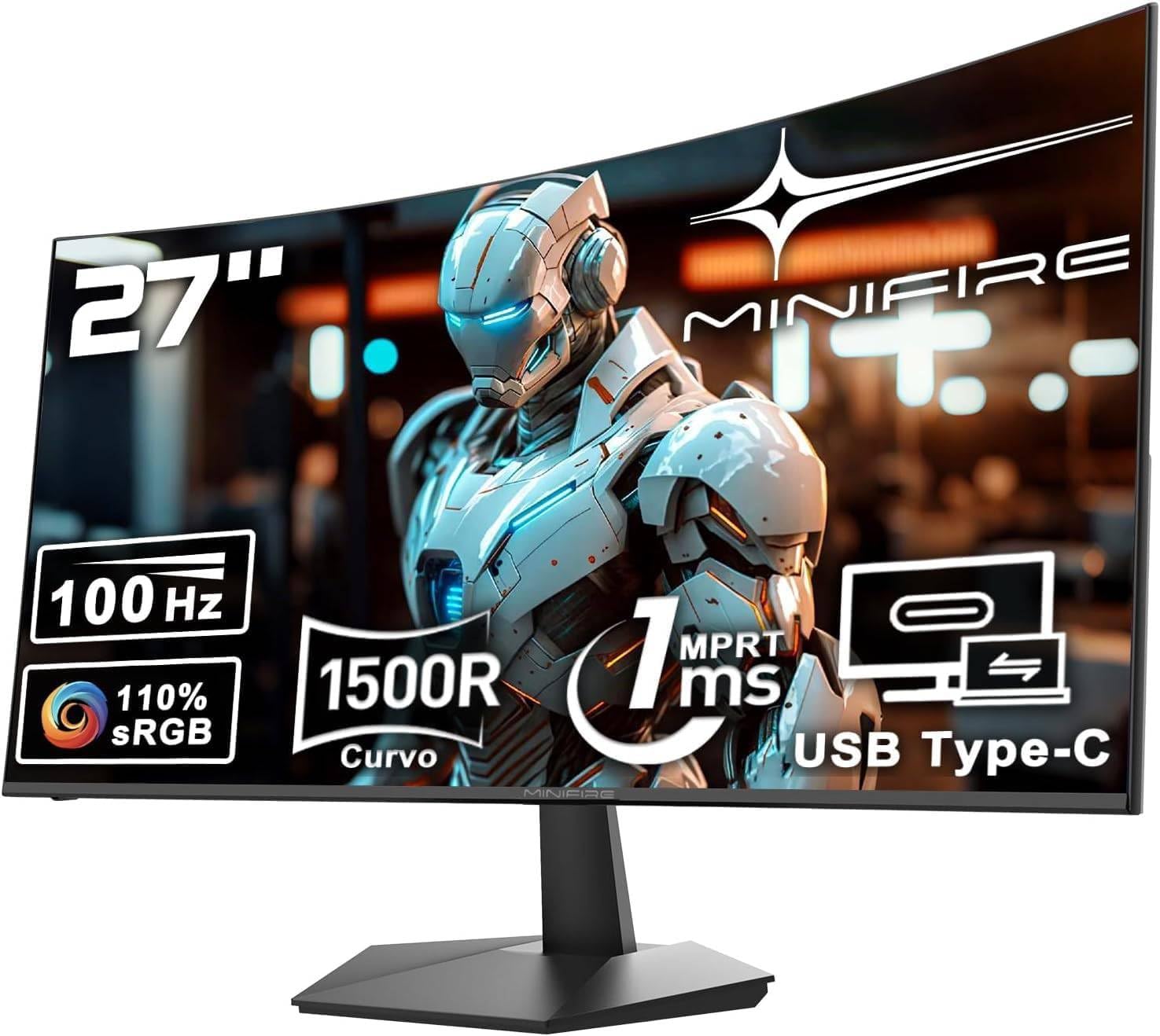monitor curvo 27 pollici 120hz speakernero
