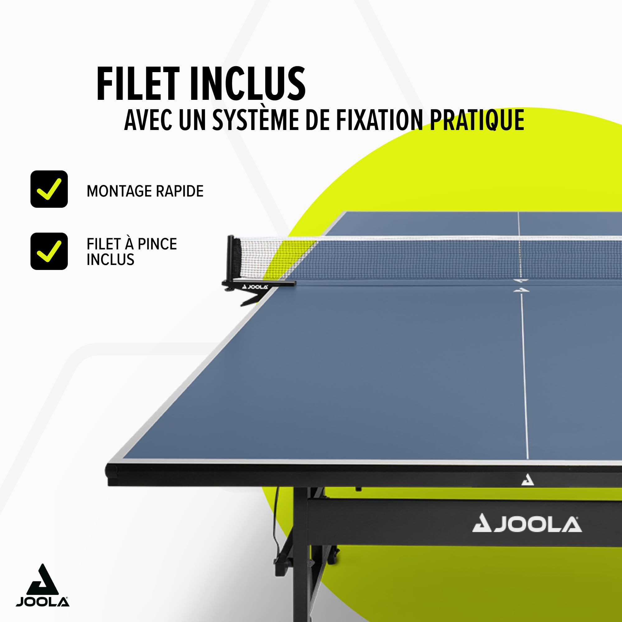 JOOLA Tables de Tennis de Table Inside, Table de ping-Pong d'intérieur, Piètement Pliable - Montage Rapide - Filet Inclus, 274 x 152,5 x 76 cm, Inside 15