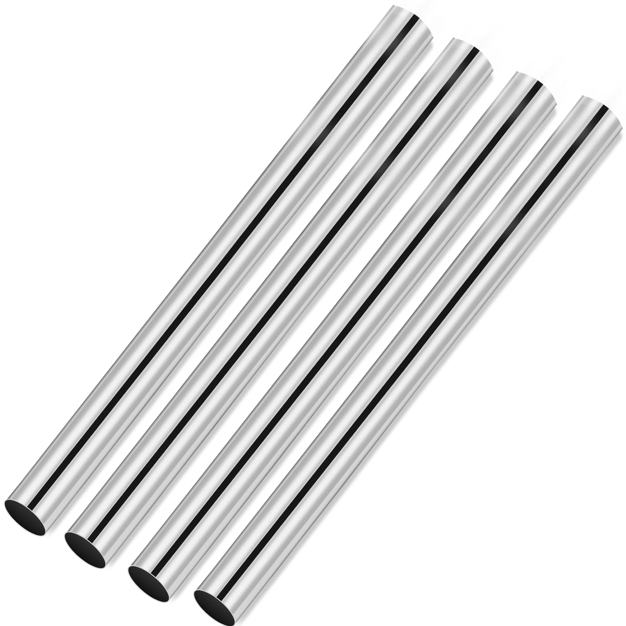 2.5 in OD T304 Stainless Straight Exhaust Pipe, 40 in, 4-Pack