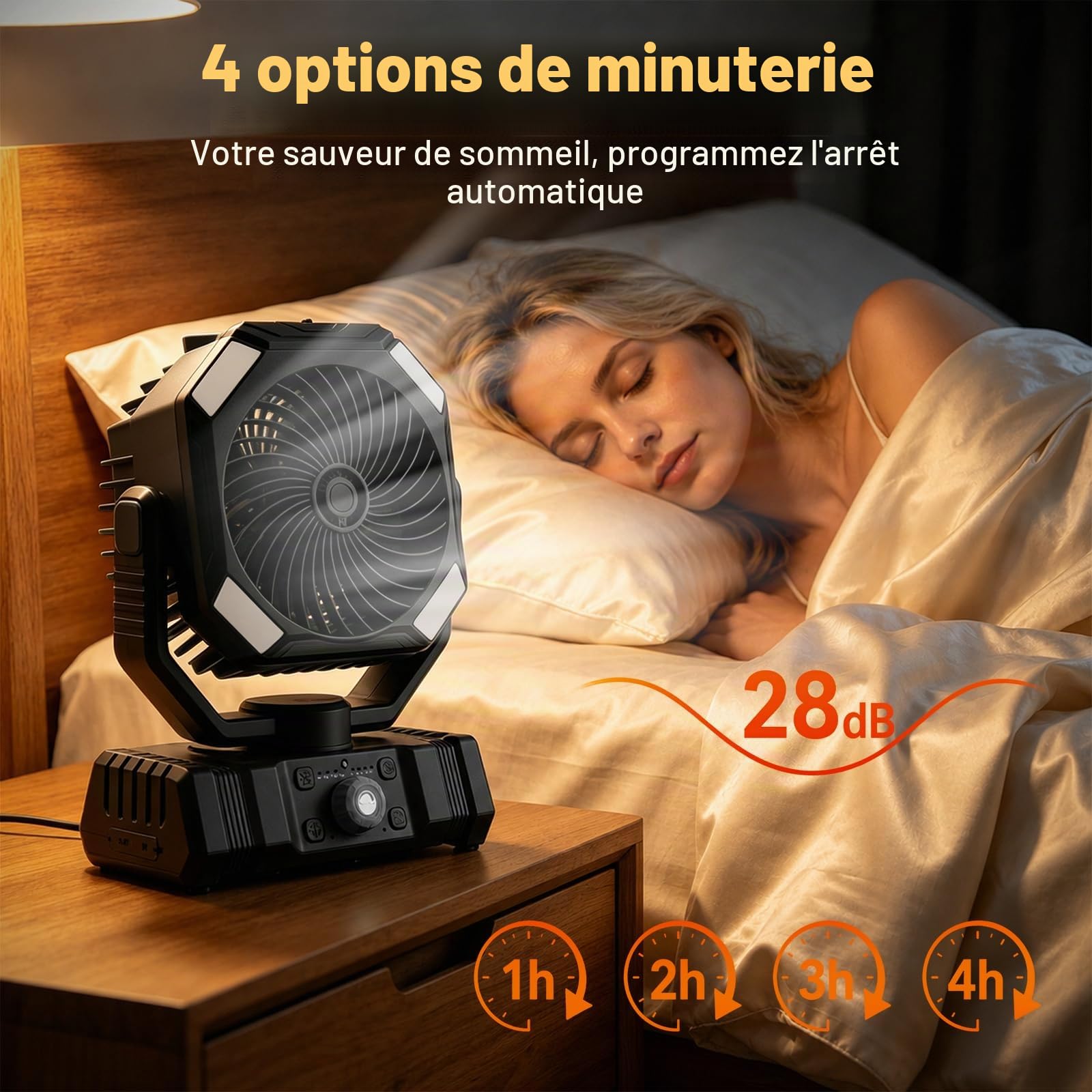 Richday Ventilateur Brumisateur Portable, Ventilateur Camping Rechargeable 20000mAh, Réservoir 300ml, 2 Brumes, Télécommande 5m, Minuteur, LED USB, pour Tente, Bureau, Camping-Car