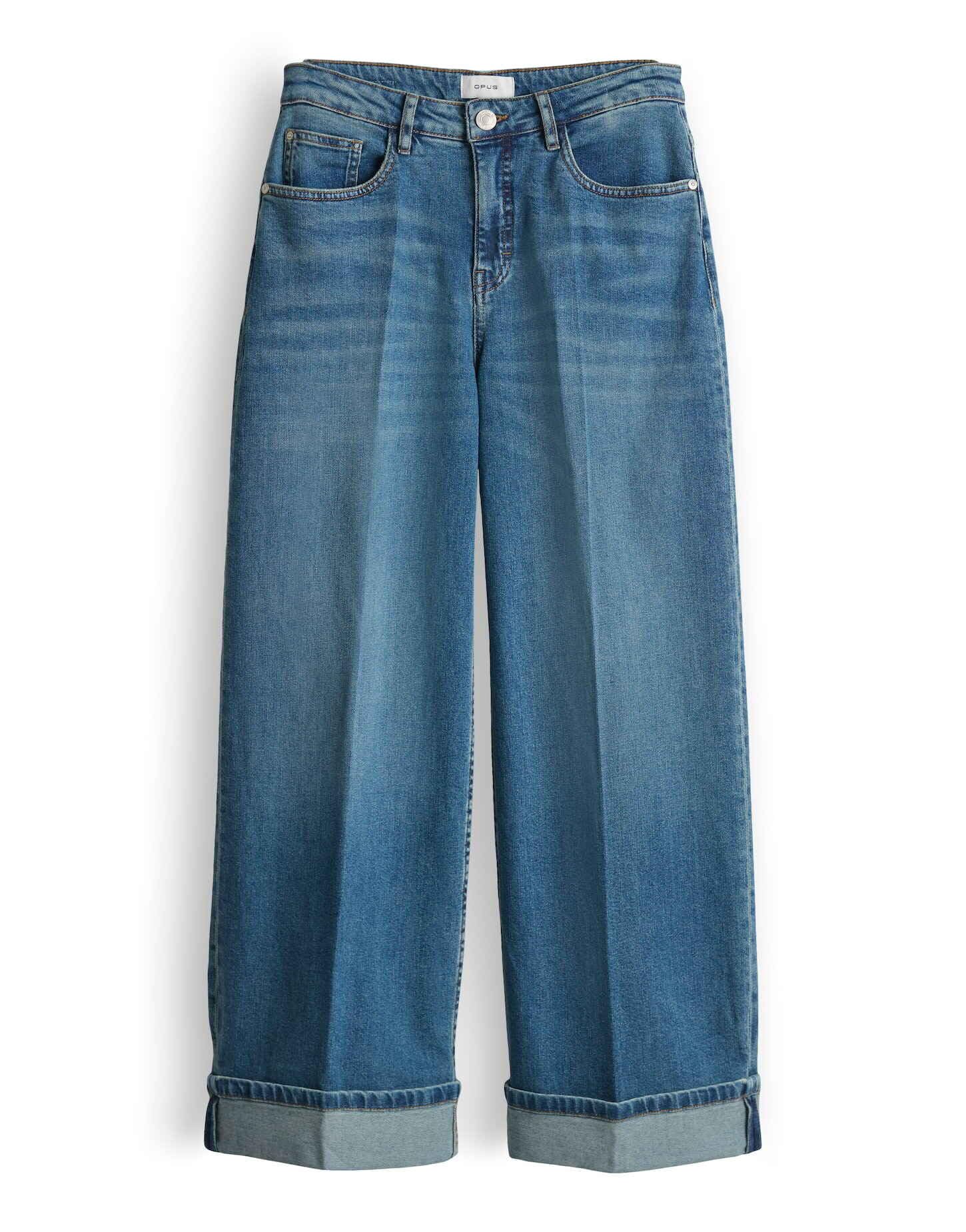 OPUS Damen Wide | Miva Valentine Verkürzte Wide Leg Jeans aus Dry Indigo® Mid Rise