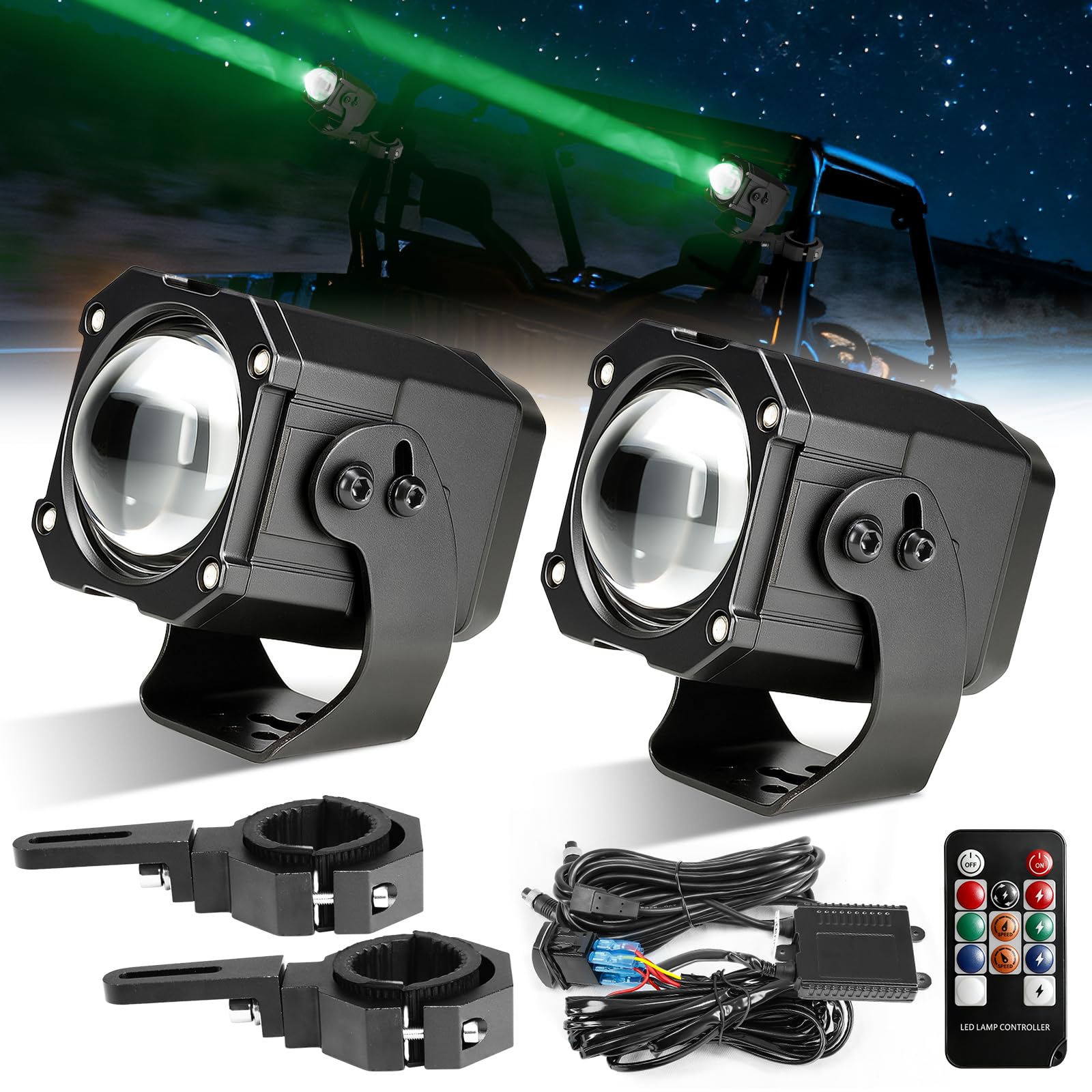 Amazon.com: ZIMABLUE 2 PCS Whipless LED Whip Lights Spot Beam 4265