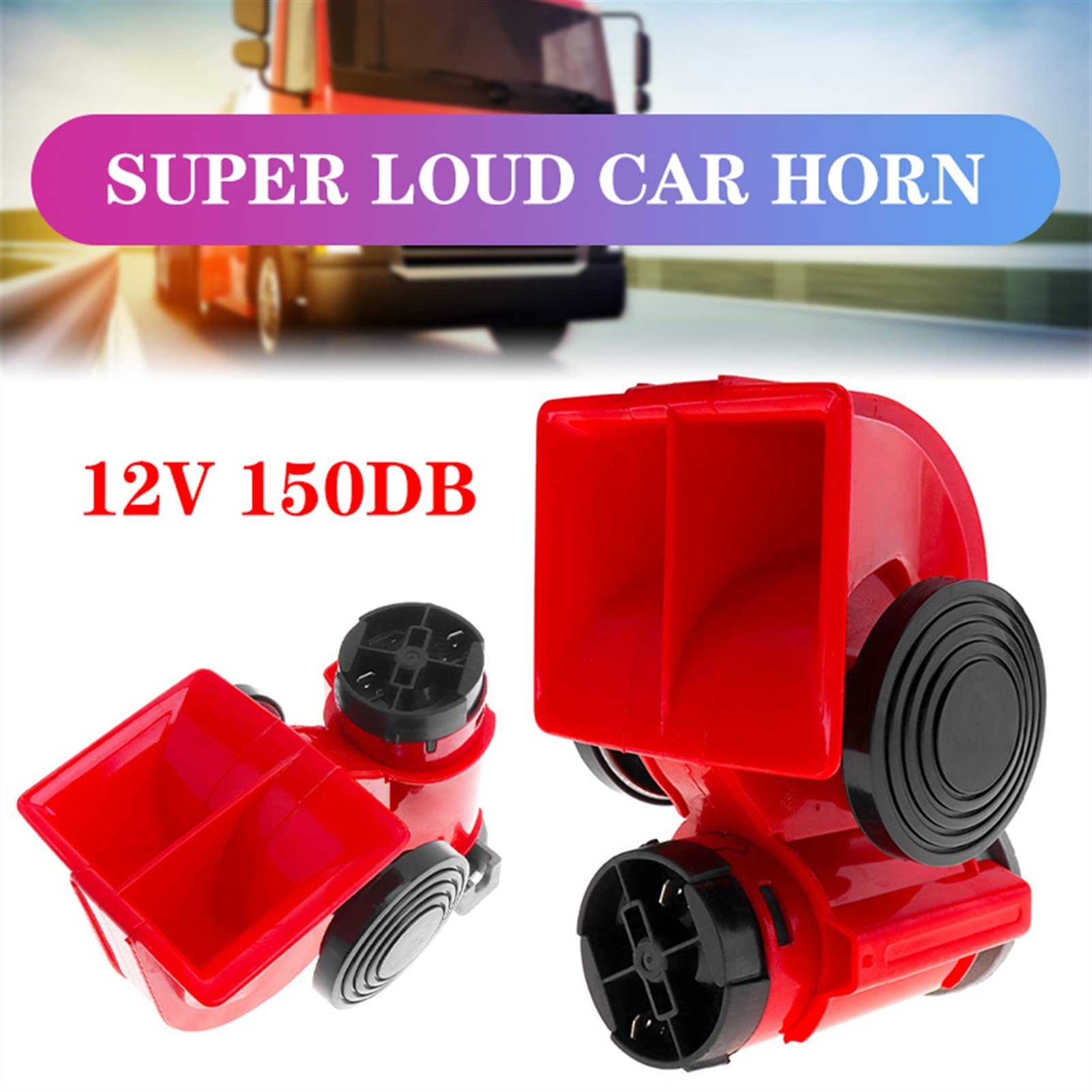 Uniwersalne zestawy 12 V Auto Twin Dual Tone Compact Air Horns Super głośny samochód ciężarowy ciężarówka SUV RV pociąg przyczepa kempingowa łódź dwukolorowe klaksony powietrzne do ciągnika