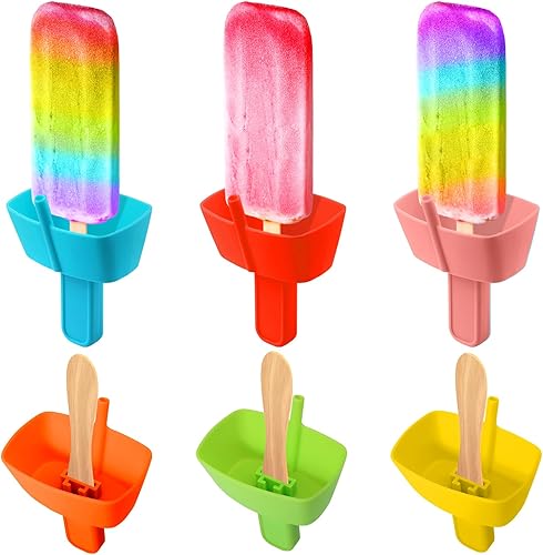 Miniatura 7 de AIERSA 2 soportes de silicona para paletas para niños, sin goteo, sin ensuciar, con popote integrado para aspirar golosinas congeladas derretidas