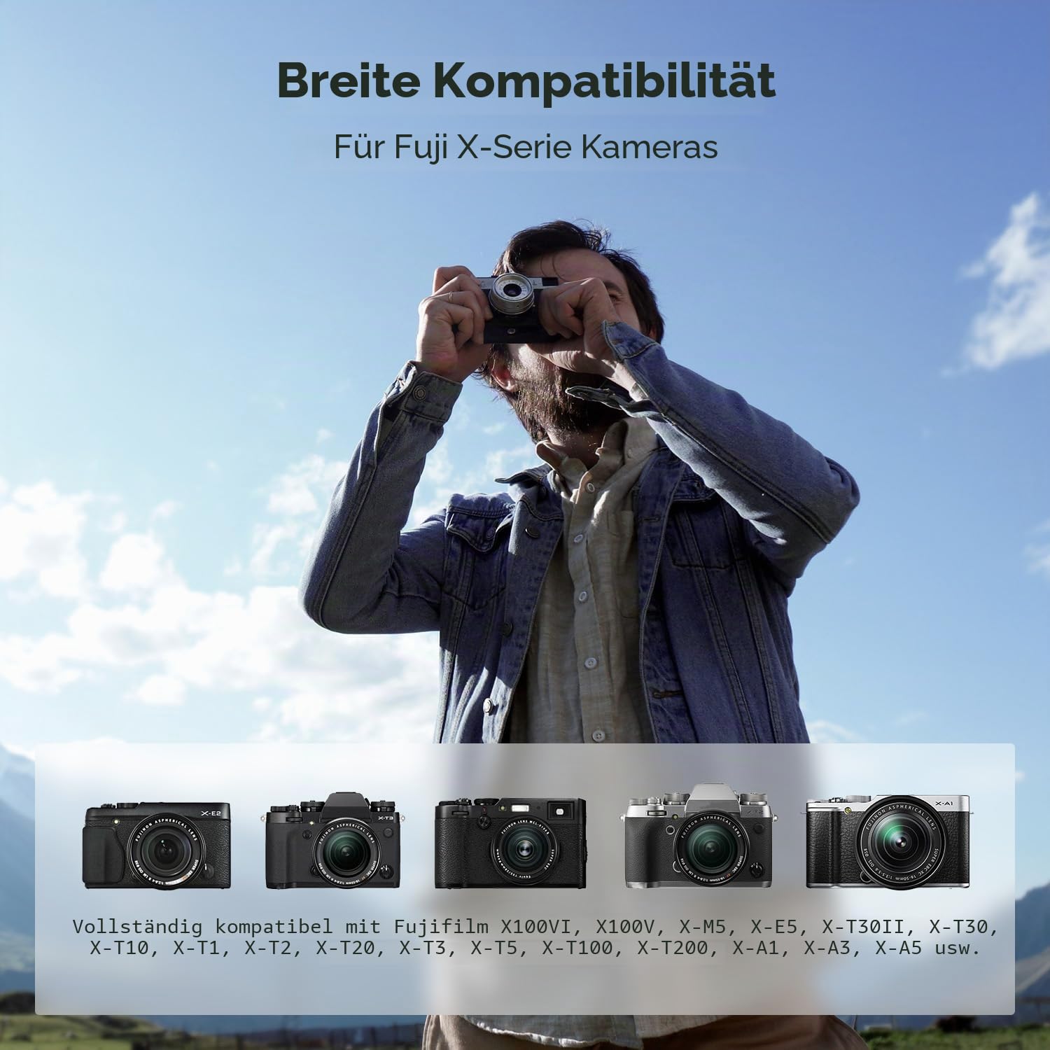 K&F CONCEPT NP-W126 NP-W126S Akku(3er-Pack) und verbessertes 3-Fach-Ladegerät, kompatibel mit Fujilm x Half AKKU XM5, X100VI, X100V, XS10, XT30, XT30 II, XT20, XE4, XE5,A5 Kameras