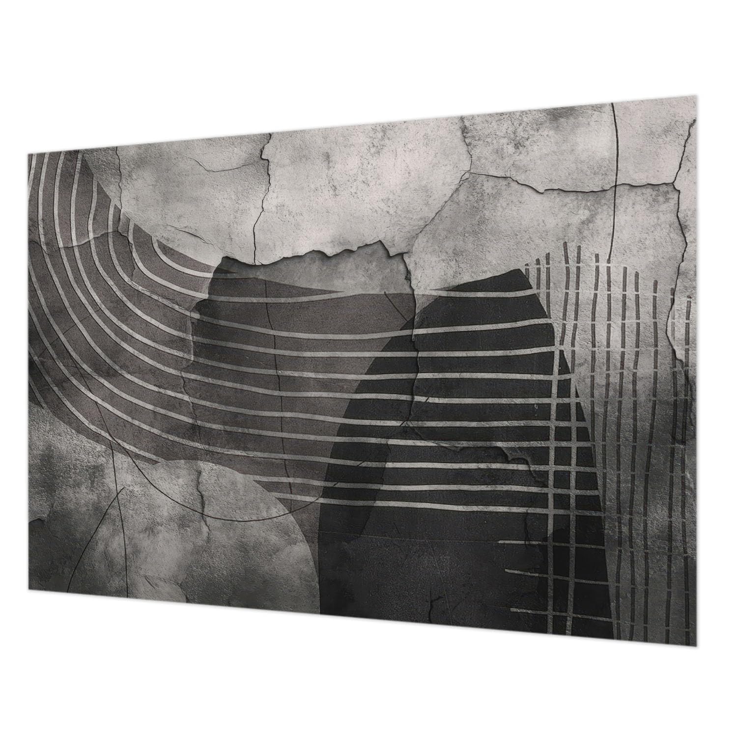 Impression de haute qualité pour ce décor mural intissé 312x219 cm aux lignes abstraites