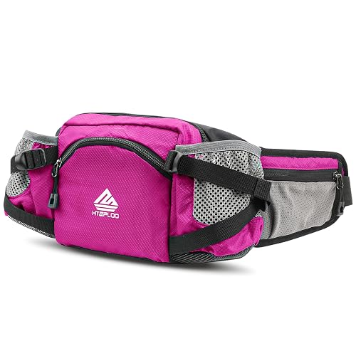 HTZPLOO Fanny Pack with Bottle Holder (Pink)