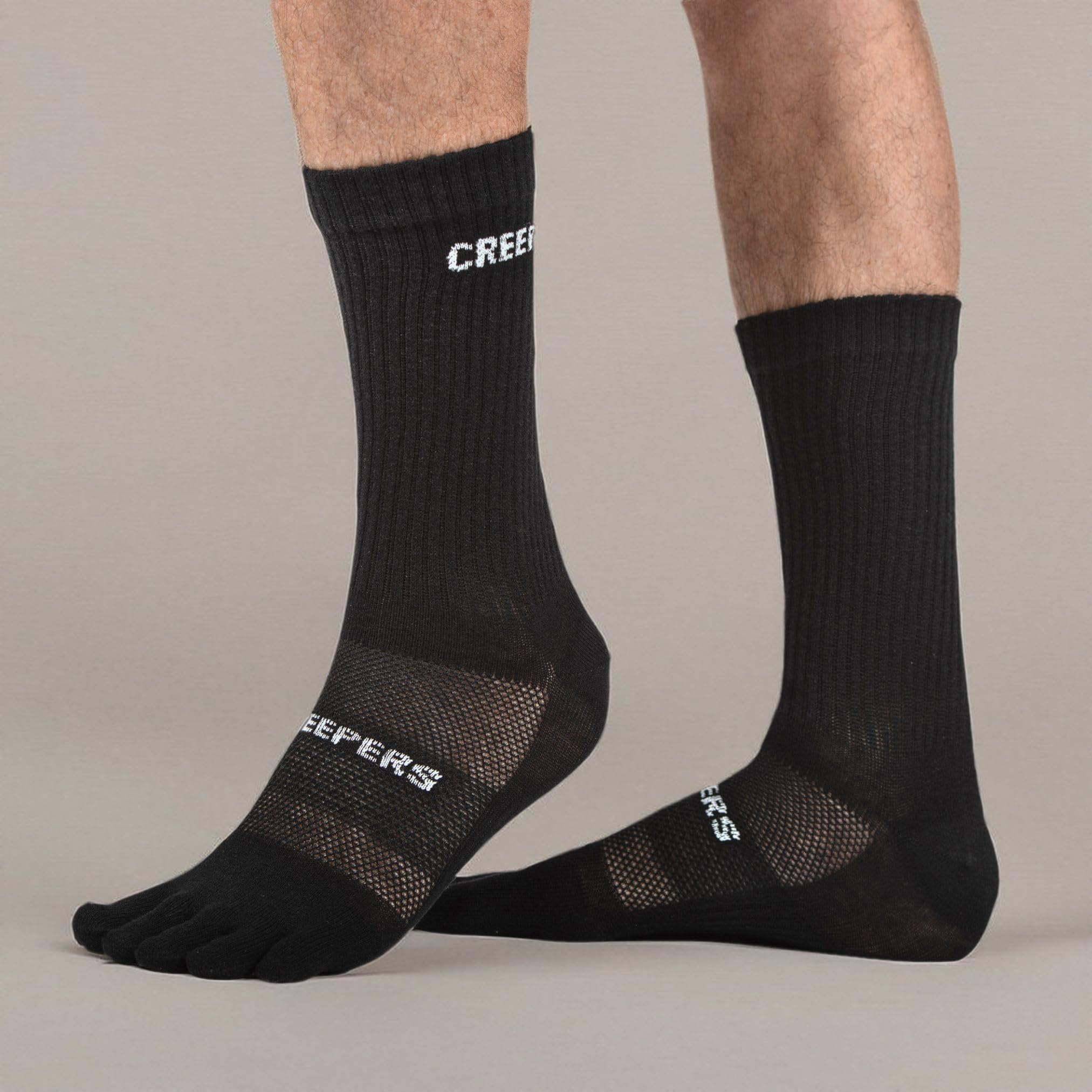 Creepers Merino Toe Socks, Crew Length Calzini con Dita Unisex-Adulto
