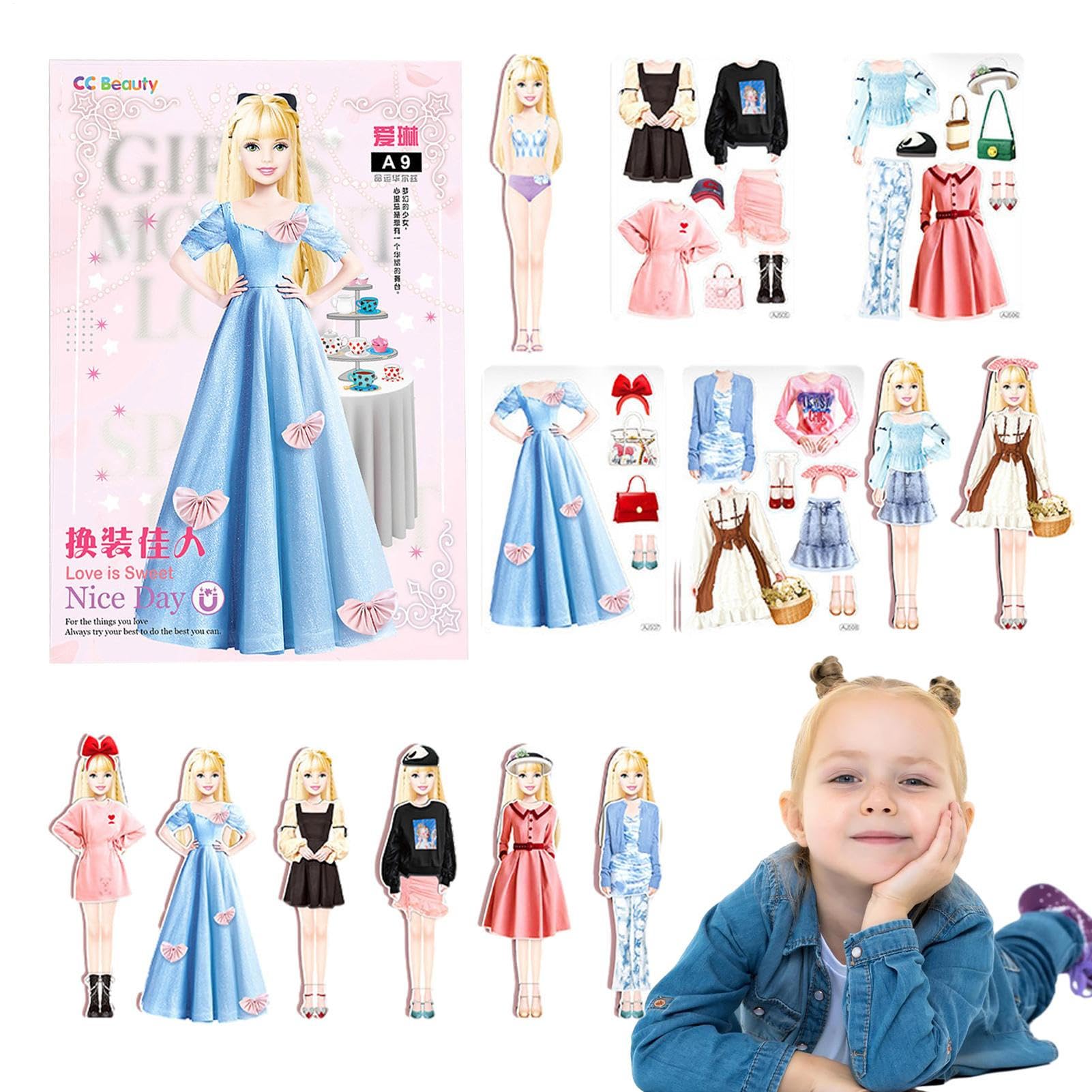 Zunishaone Magnetic Dress Up Dolls – 10x14.5cm Paper, Role Costume Board, Interactive Play Medium | Perfect For Restaurant Waiting Periods, Seasonal Celebration, Fine Motor Practice, Calm Indoor