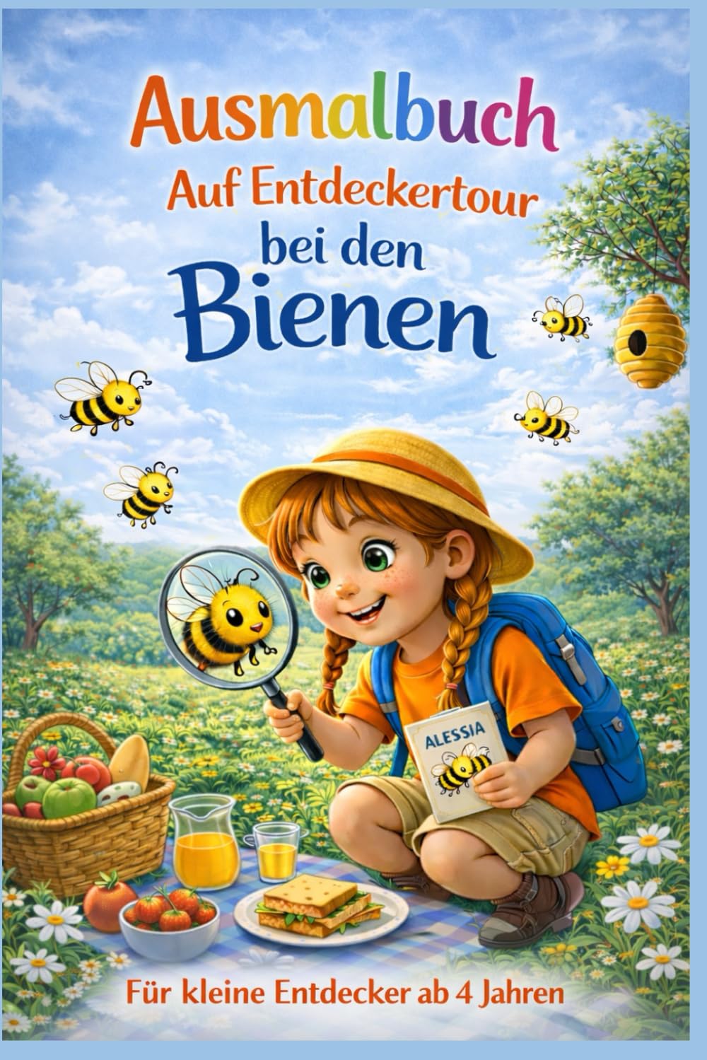 Ausmalbuch – Auf Entdeckertour bei den Bienen: Ein liebevolles Ausmal- und Entdeckerbuch für Kinder ab 4 Jahren