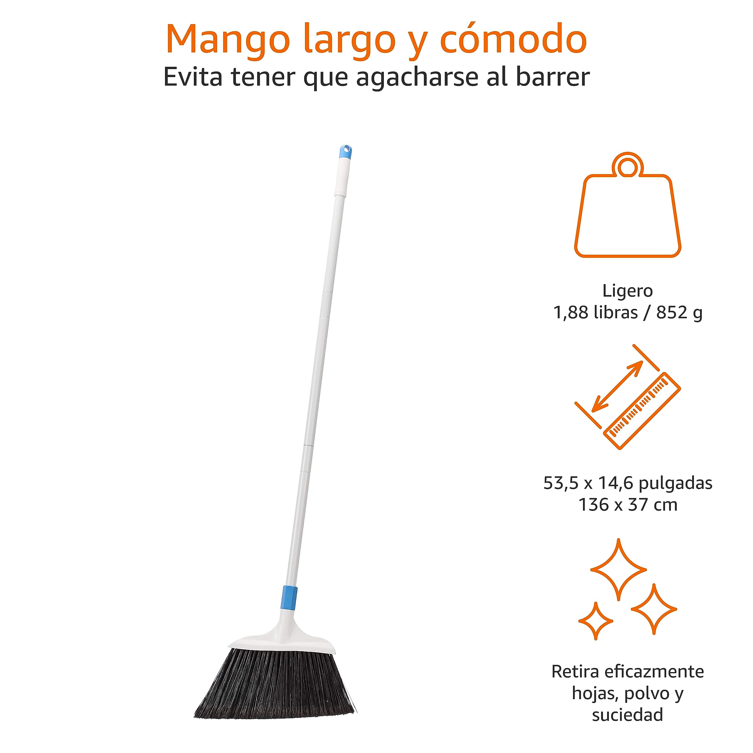 Amazon Basics Cepillo para trabajos difíciles, azul y blanco