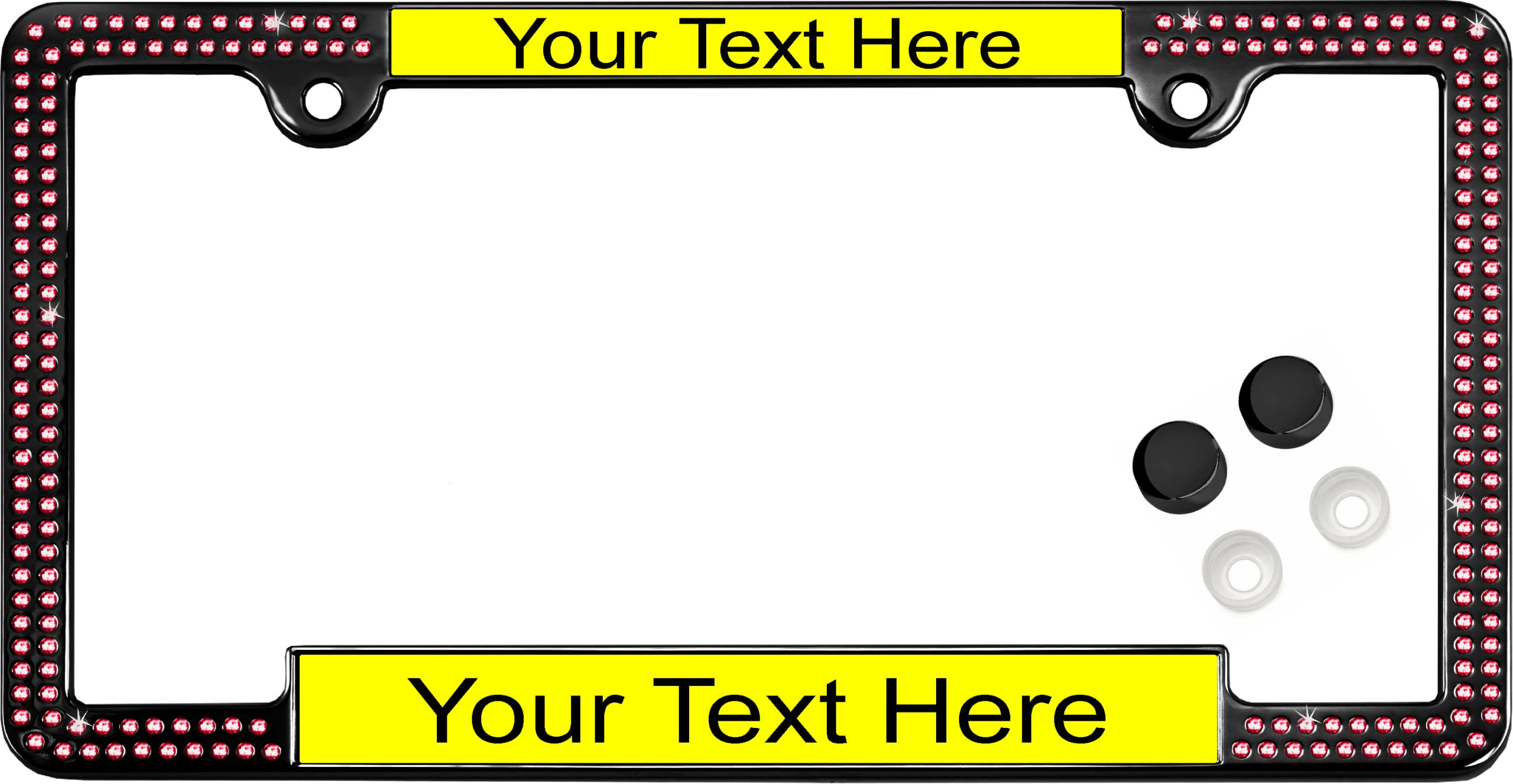Crystals - Custom Personalized Black Metal Car License Plate Frame with Pink Cr - Picture 45 of 132