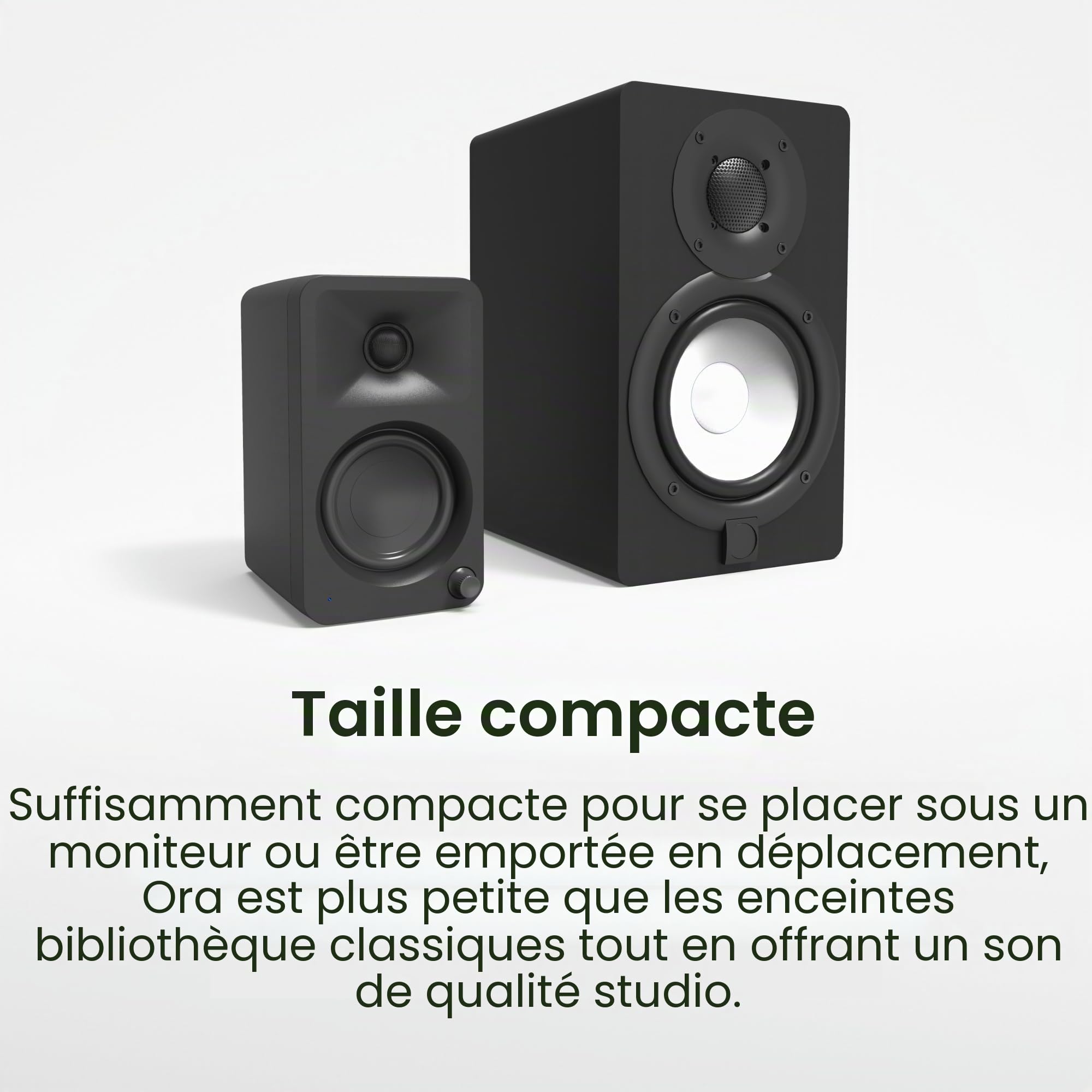 Kanto ORA Haut-parleurs de bureau Bi-amp de référence 100 W avec Bluetooth 5.0 et USB-C - Crossover 100 Hz - Son de qualité de référence - Paire - Indigo