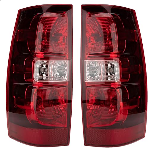 MiKaFex Conjunto de luz trasera compatible con Chevy Tahoe Suburban 2007-2014, lámparas de freno traseras del lado del conductor y del pasajero con MiKaFex Conjunto de luz trasera compatible con Chevy Tahoe Suburban 2007-2014, lámparas de freno traseras del lado del conductor y del pasajero con
