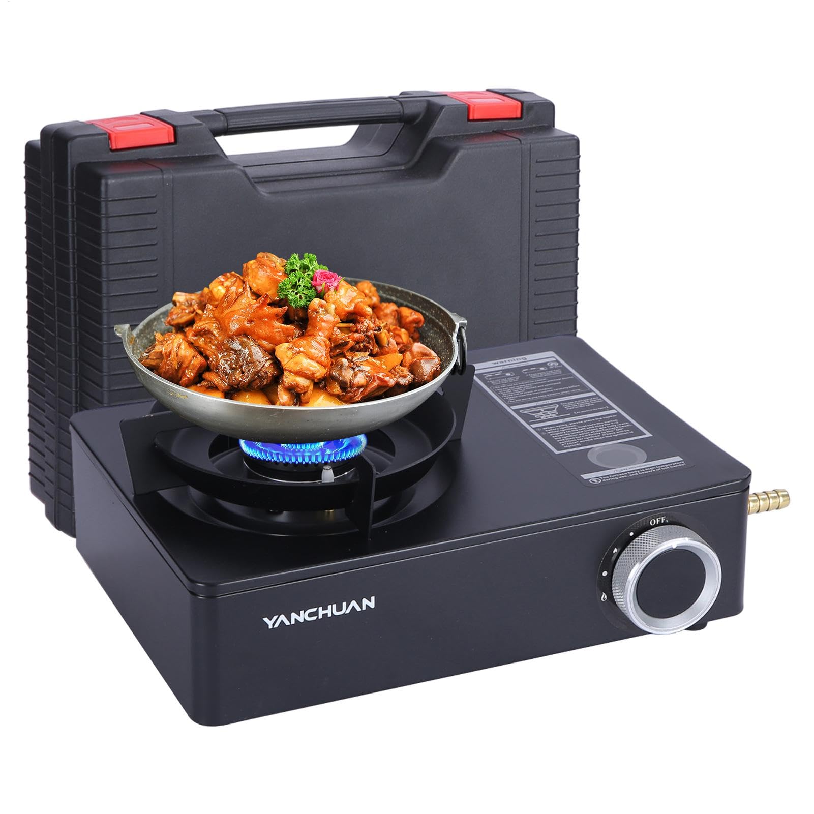 Fornello portatile, bruciatore portatile per cucinare, forno da campeggio a temperatura regolabile con scatola di stoccaggio, parti e per picnic, feste, ristoranti | Temperatura Regolabile Picnic, Feste, Viaggio, Pesca, Escursionismo, Emergenze, Casa, Fam