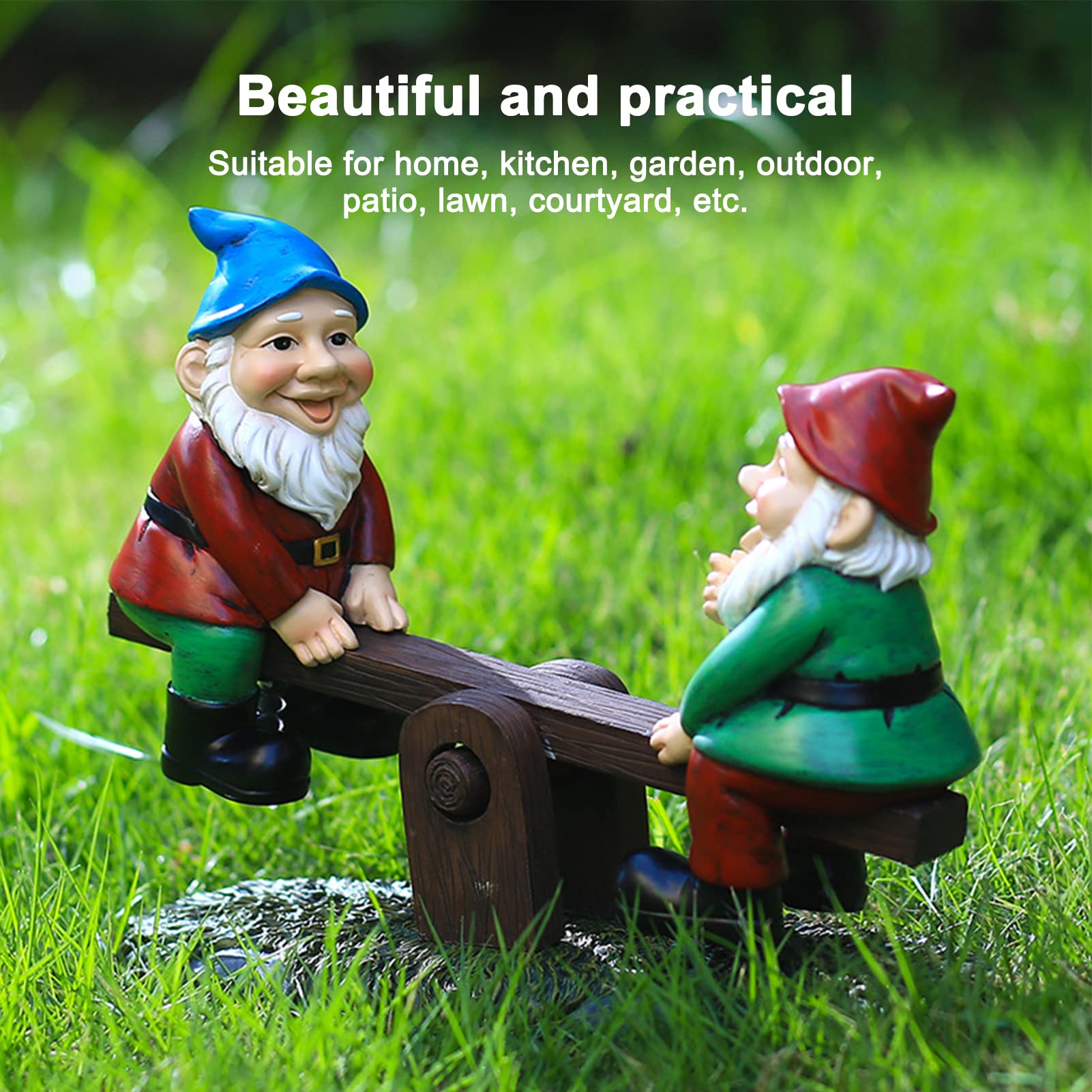 Juego de estatuas de gnomo de jardín de resina para decoración del hogar, cocina, jardín, patio, 1 unidad, enanos impermeables